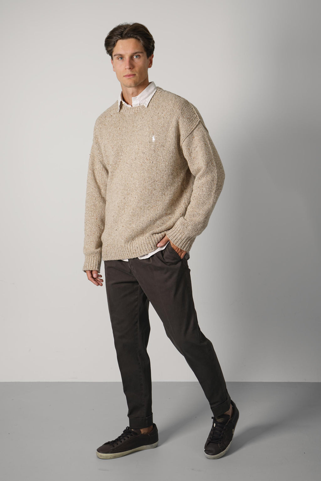 Ralph Lauren Wool-Blend Crewneck Sweater – Oatmeal Marl