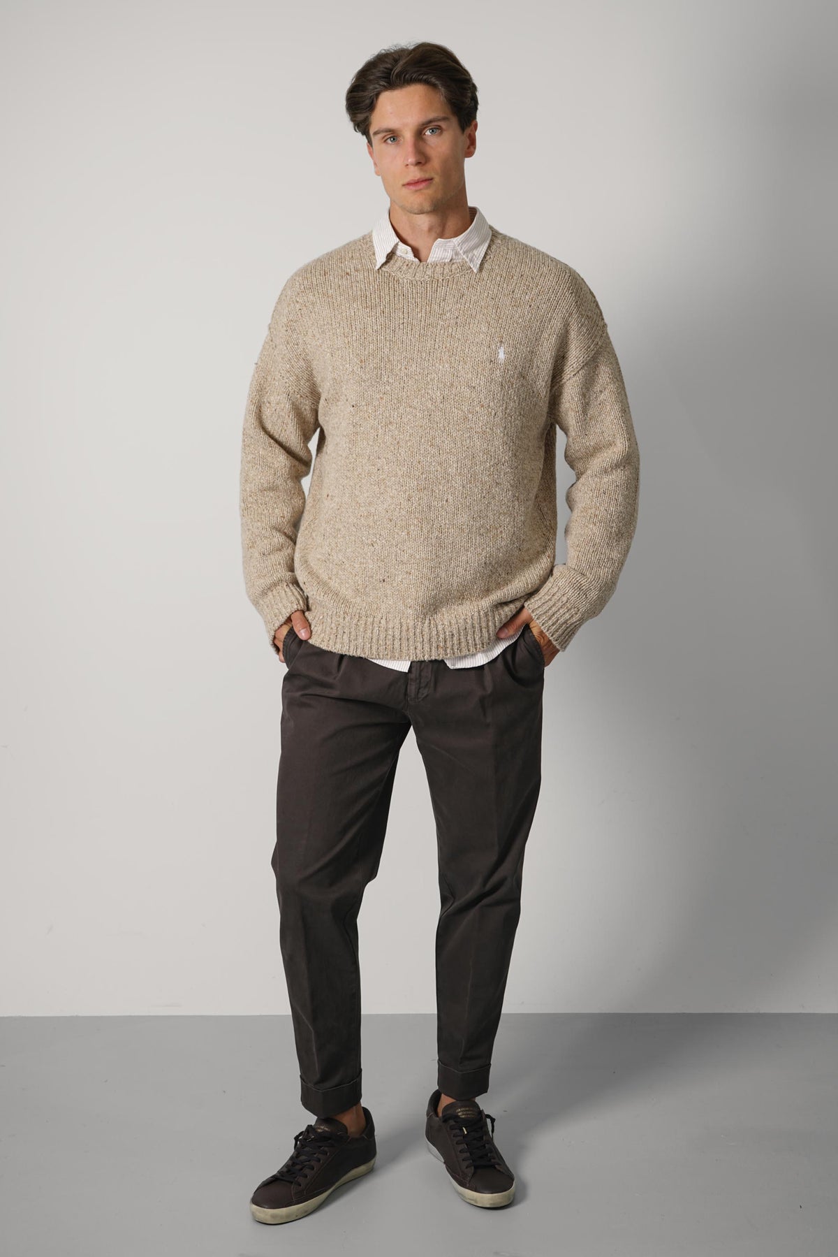 Ralph Lauren Wool-Blend Crewneck Sweater – Oatmeal Marl