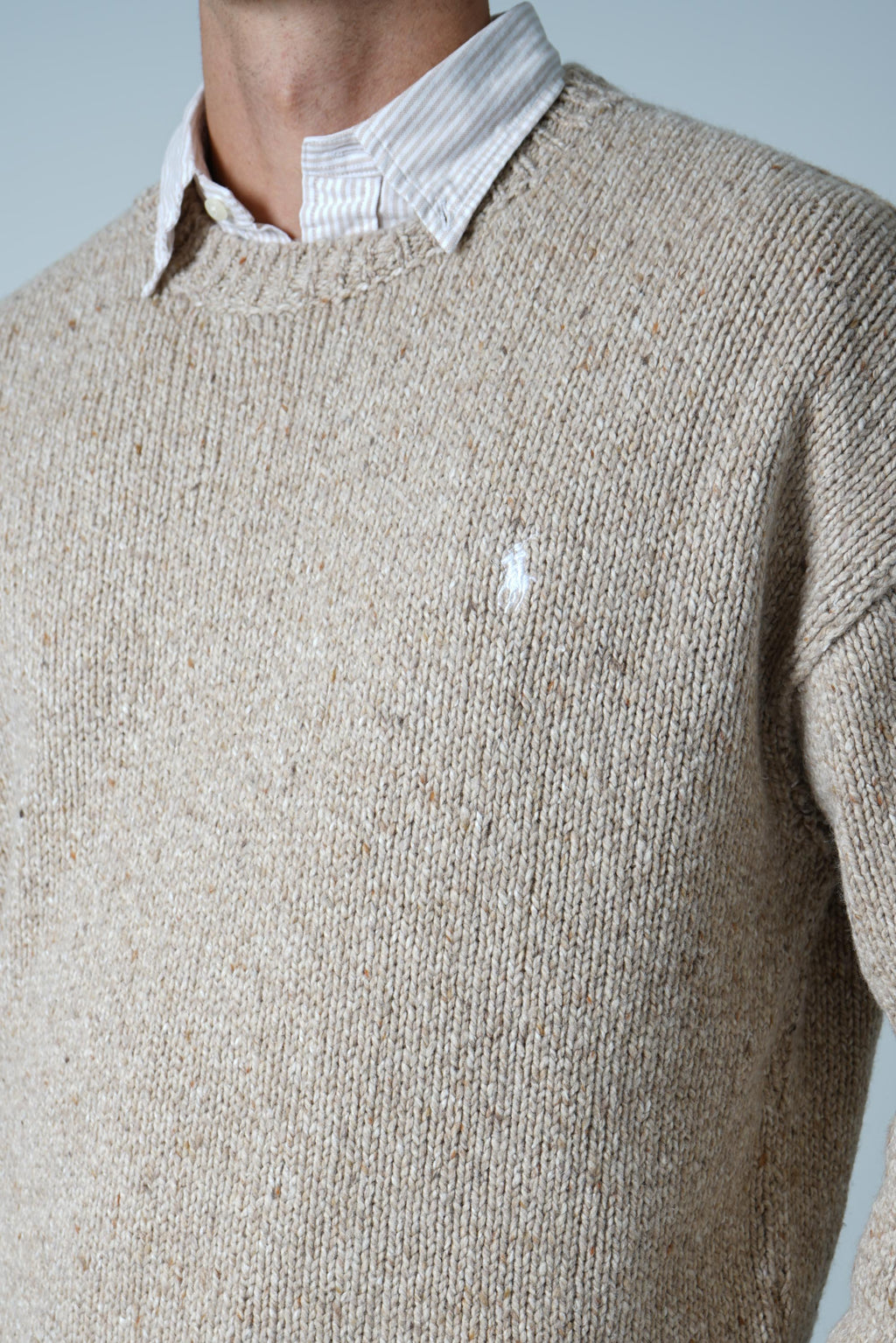 Ralph Lauren Wool-Blend Crewneck Sweater – Oatmeal Marl