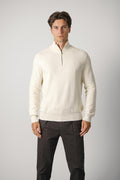 Ralph Lauren Mesh-Knit Cotton Quarter-Zip Sweater – Andover Cream