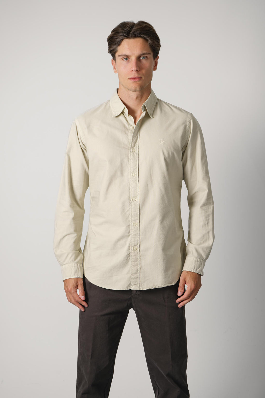 Ralph Lauren Custom Fit Garment-Dyed Oxford Shirt – Classic Stone