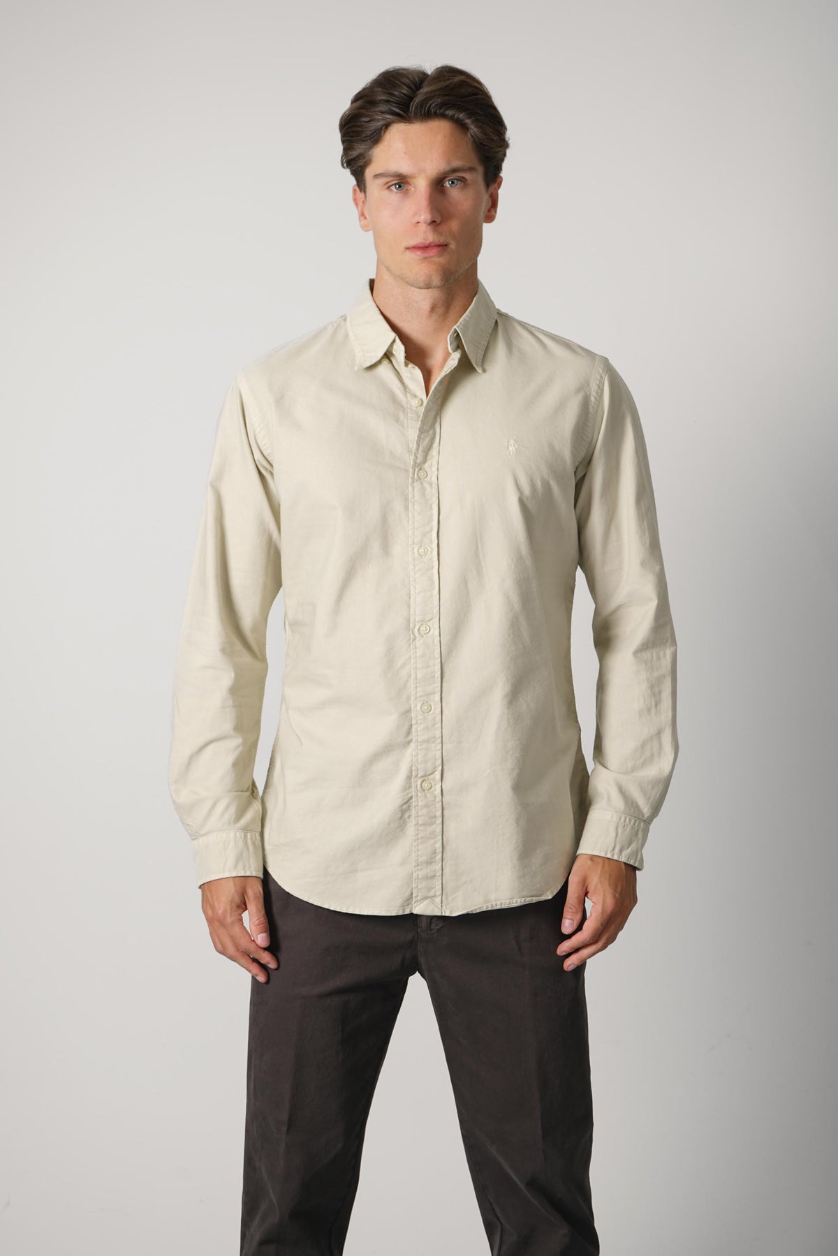 Ralph Lauren Custom Fit Garment-Dyed Oxford Shirt – Classic Stone