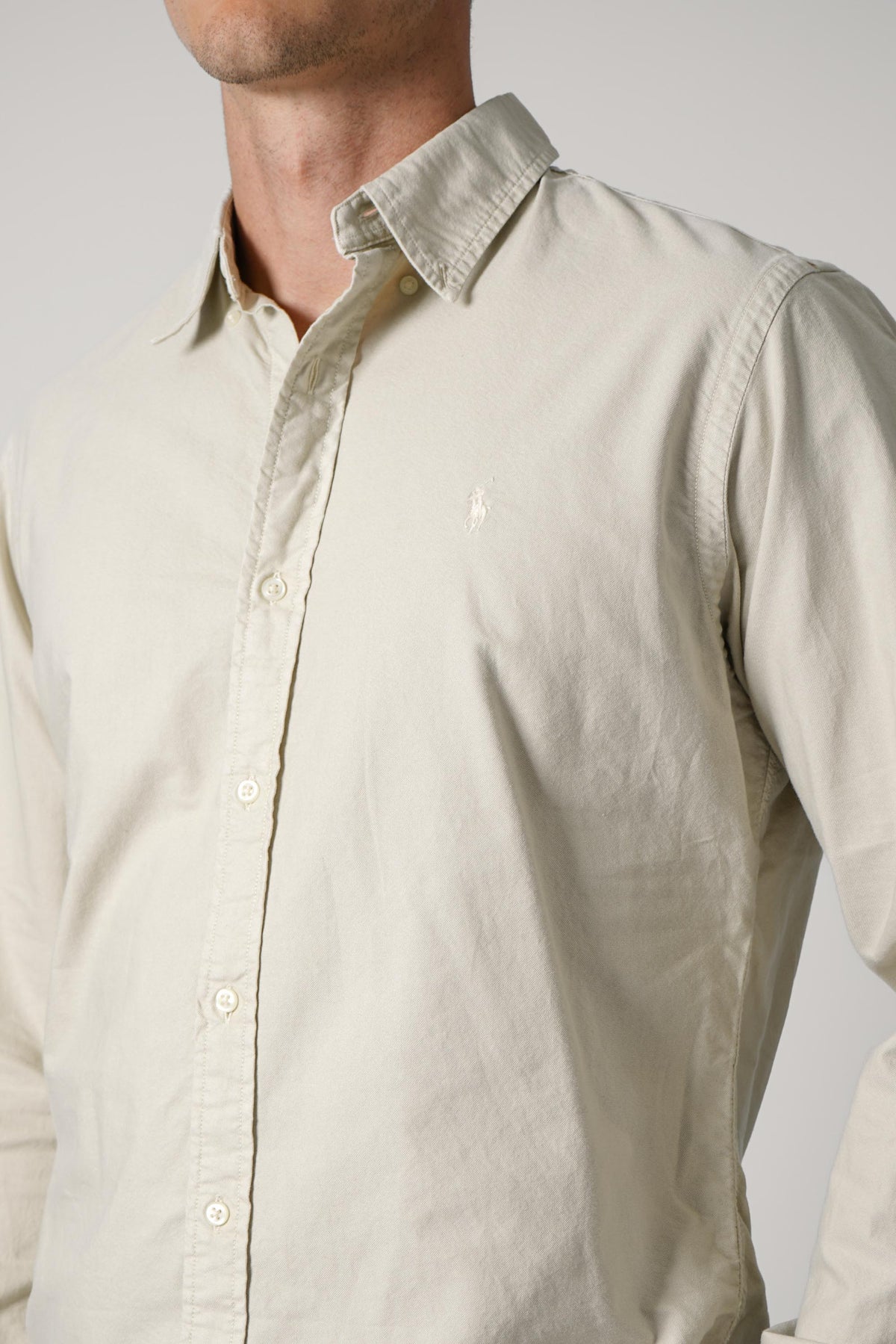 Ralph Lauren Custom Fit Garment-Dyed Oxford Shirt – Classic Stone
