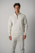 Ralph Lauren Double-Knit Quarter-Zip Pullover – Stone Pebble