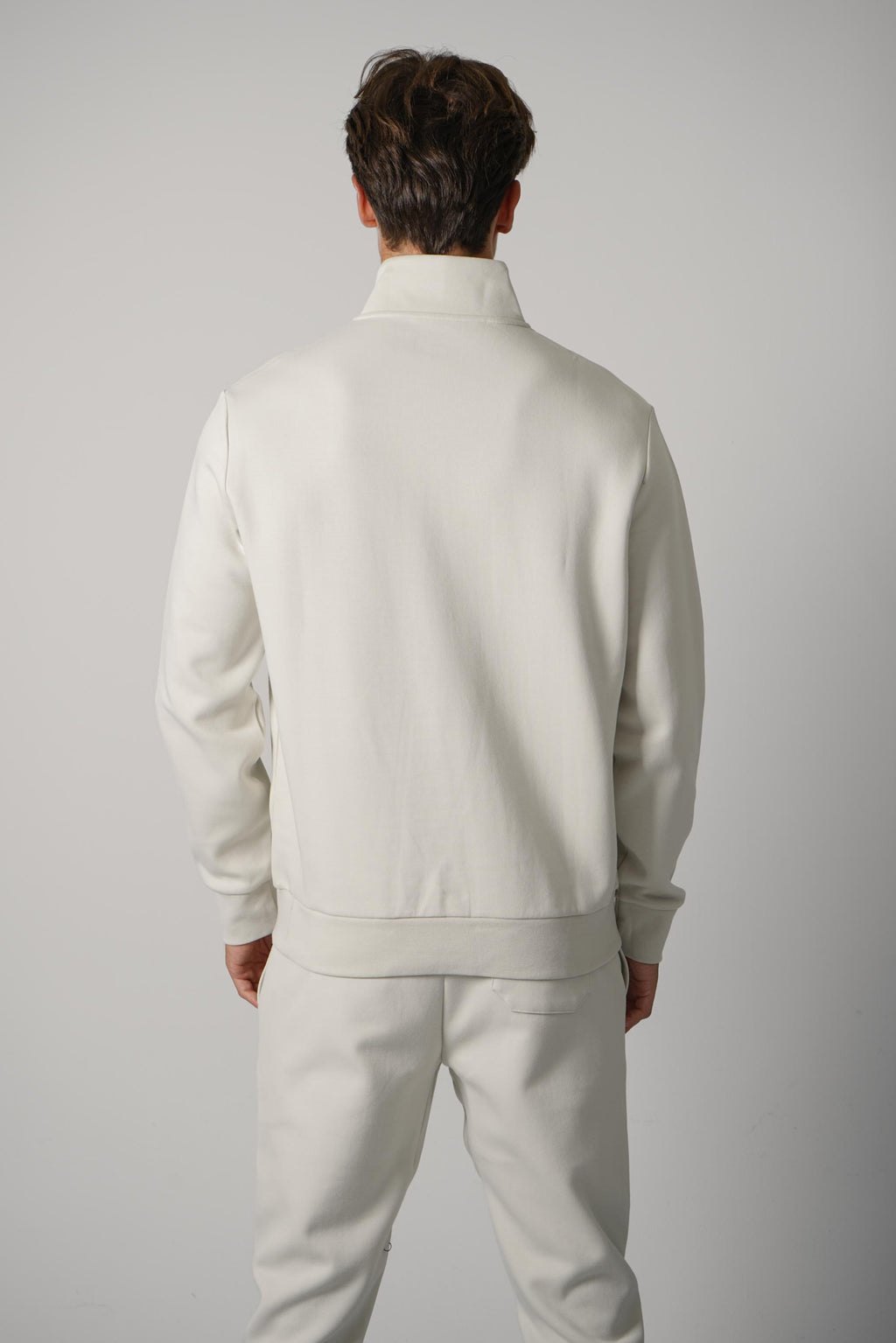 Ralph Lauren Double-Knit Quarter-Zip Pullover – Stone Pebble