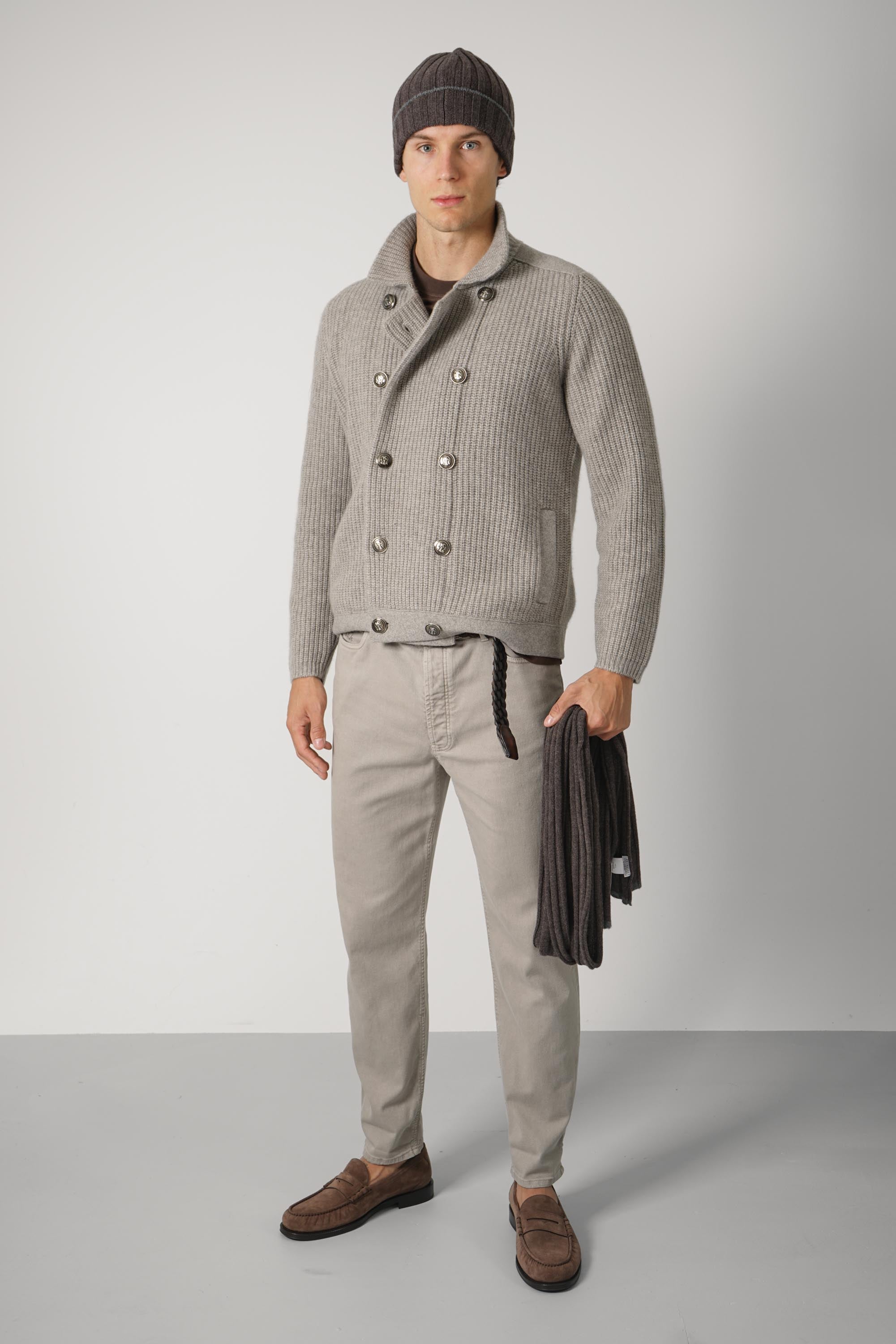 Brunelle Cucinelli Cashmere Cardigan Greige