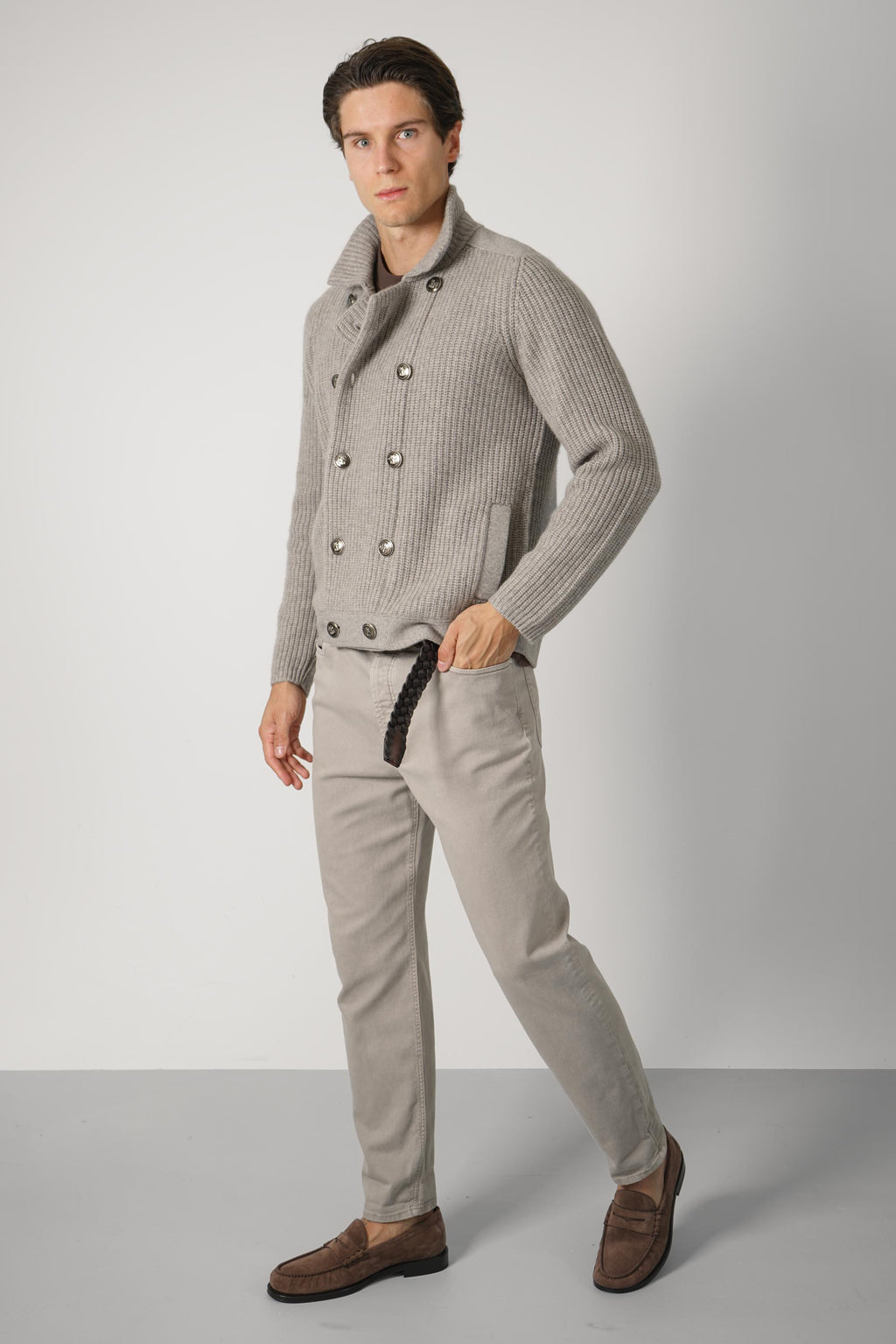 Brunelle Cucinelli Cashmere Cardigan Greige
