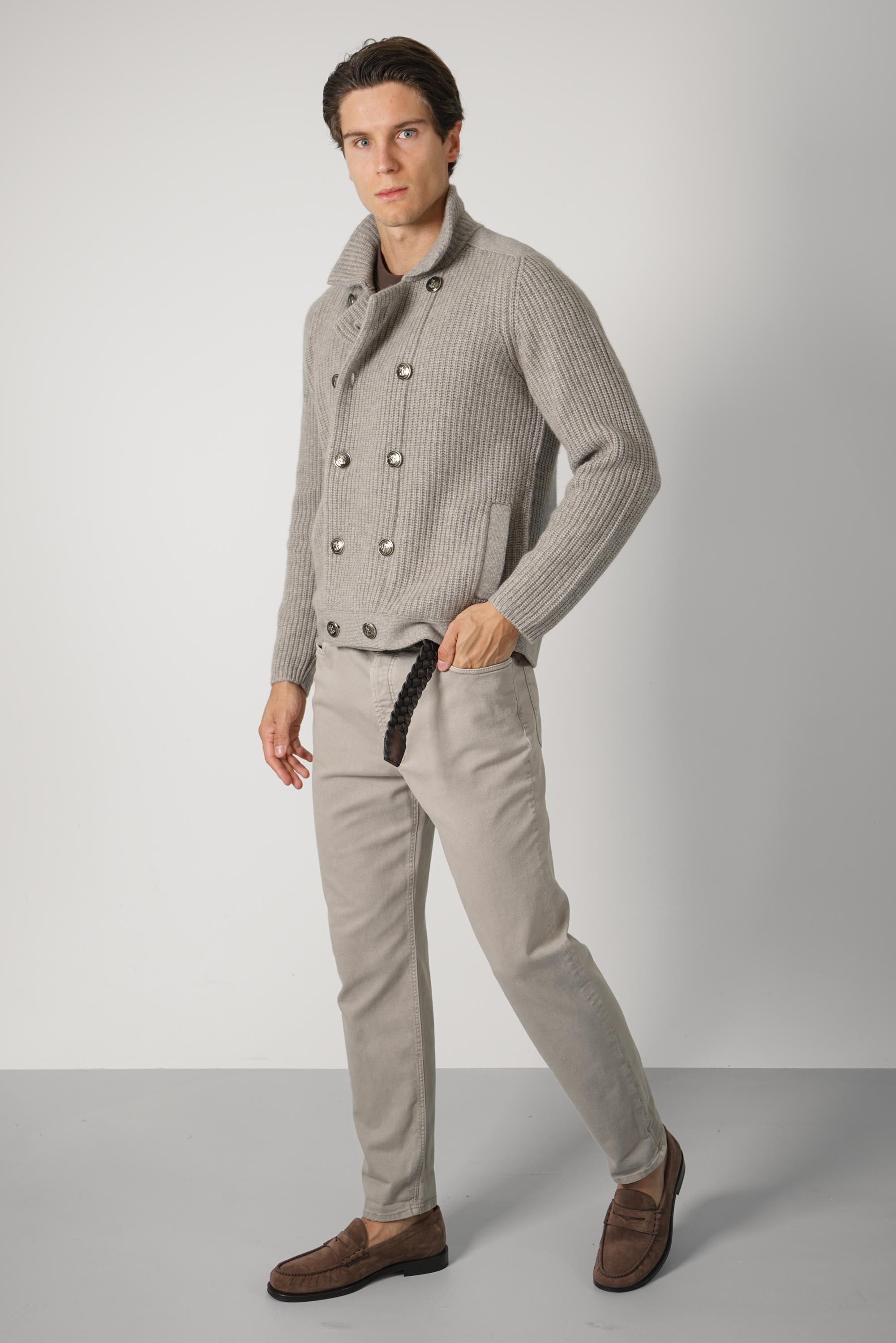Brunelle Cucinelli Cashmere Cardigan Greige