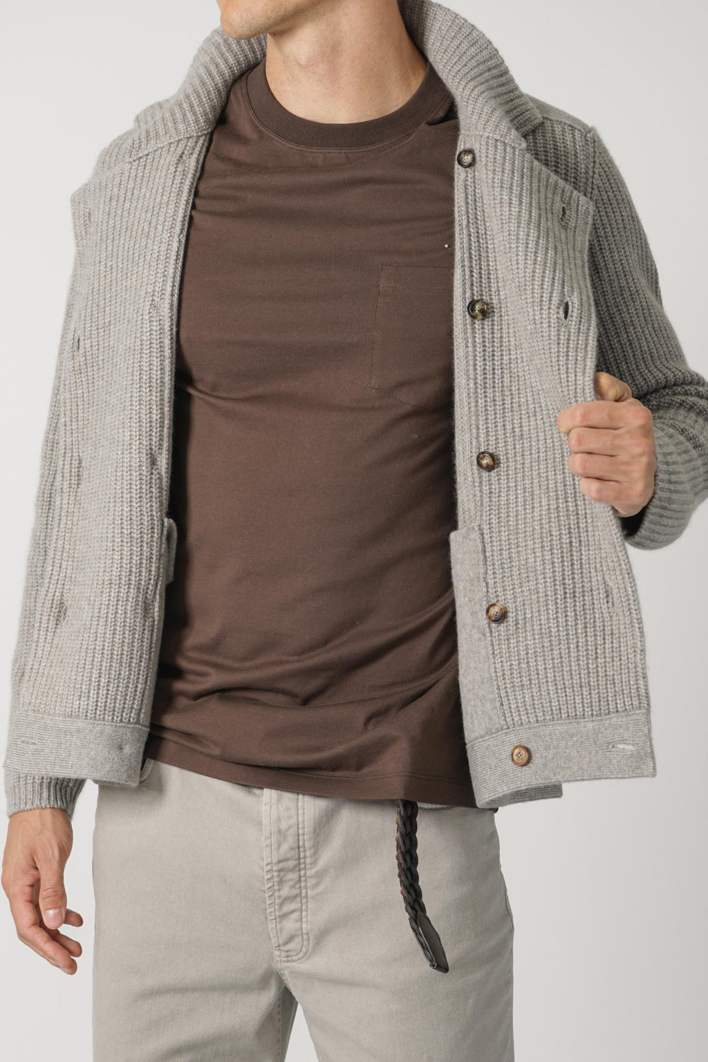 Brunelle Cucinelli Cashmere Cardigan Greige