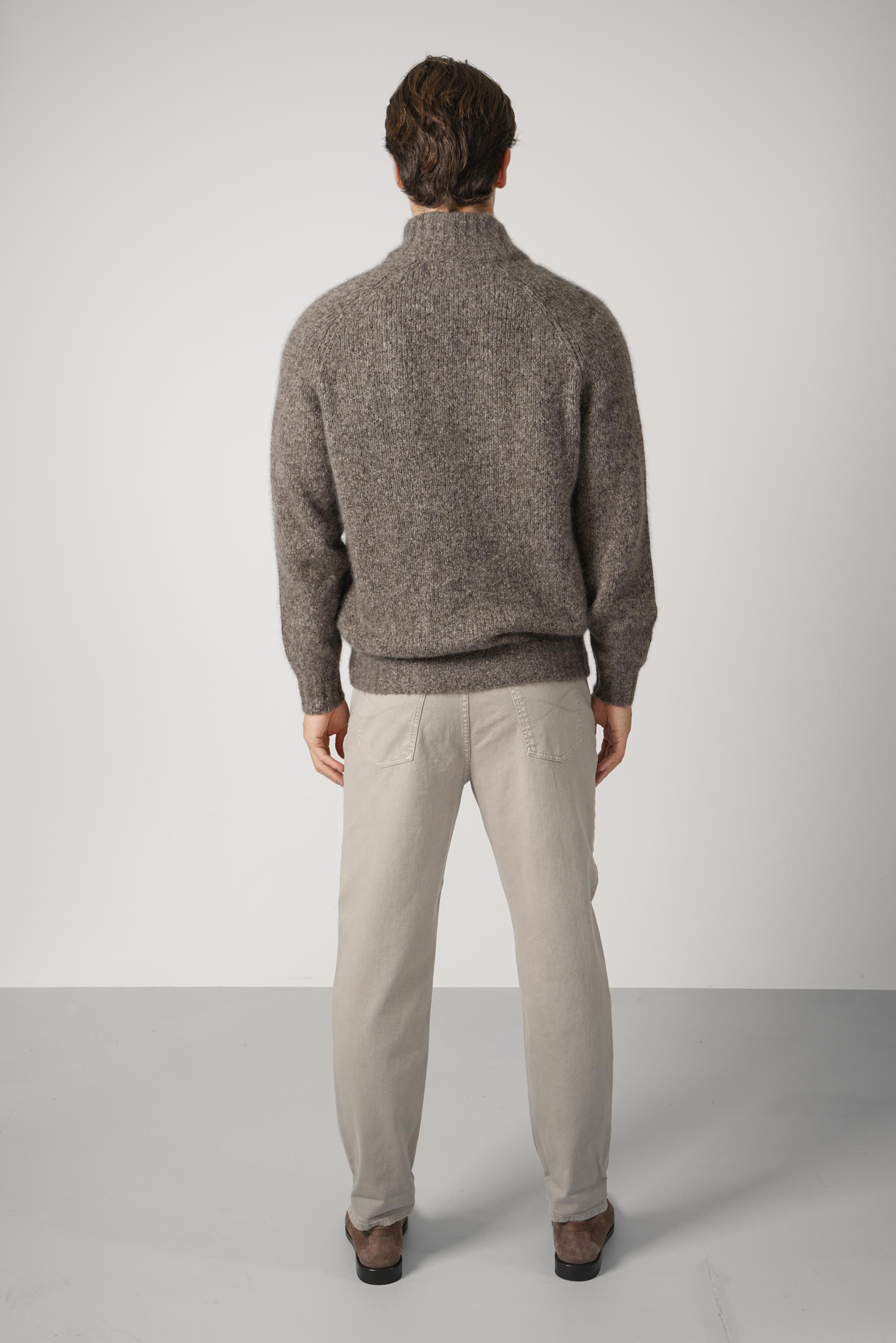 Brunello Cucinelli High-neck Cardigan Zipper Brown