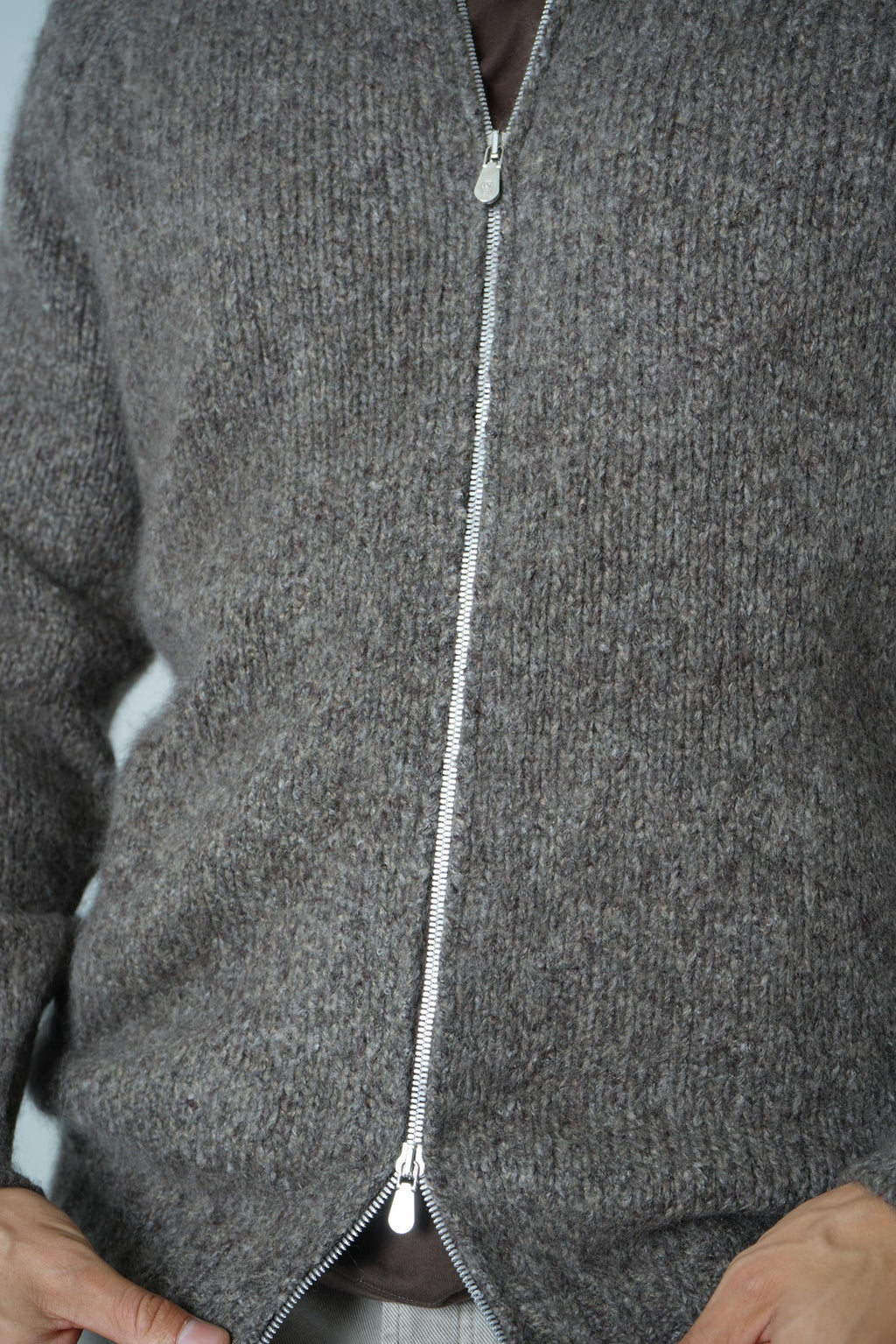 Brunello Cucinelli High-neck Cardigan Zipper Brown