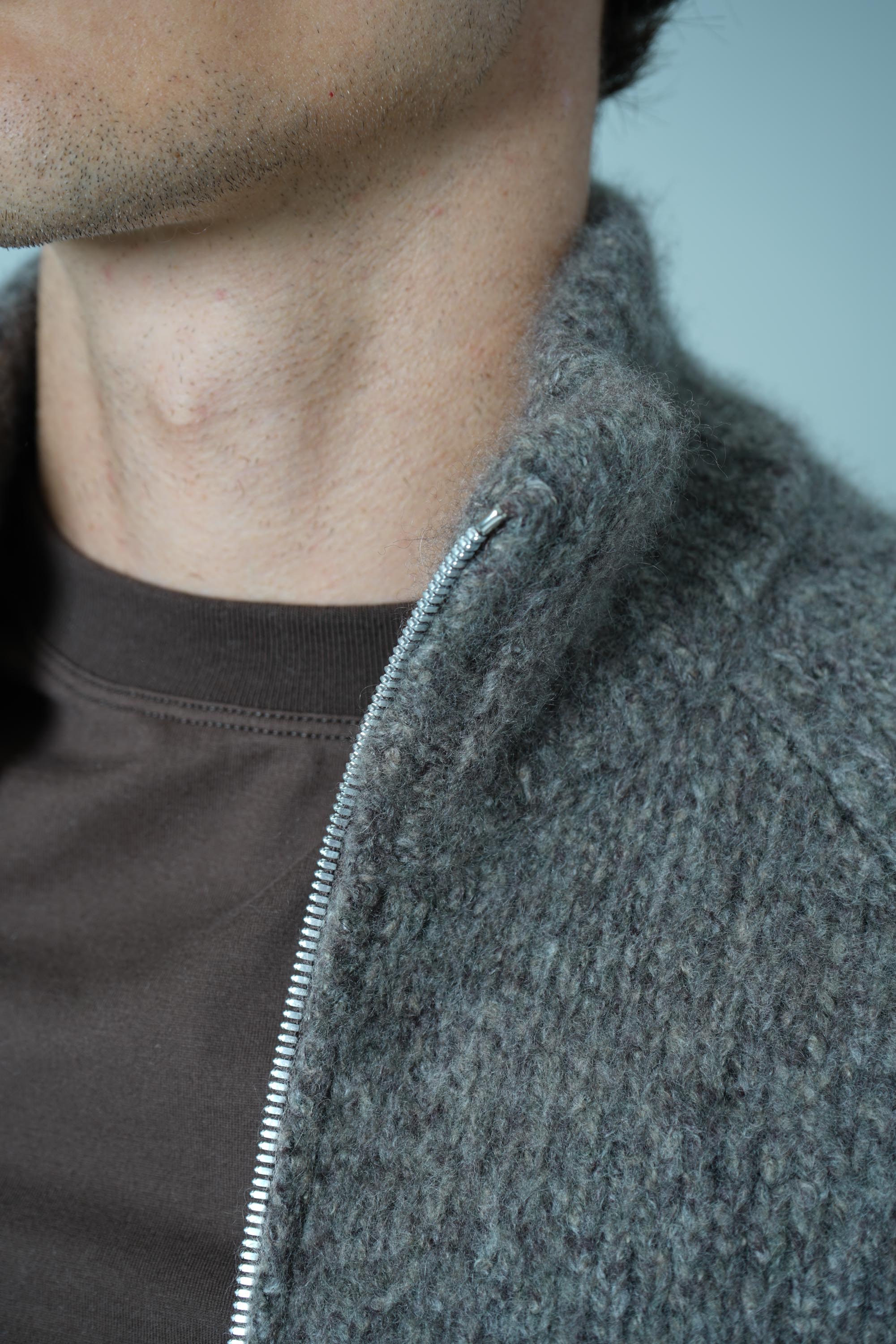 Brunello Cucinelli High-neck Cardigan Zipper Brown