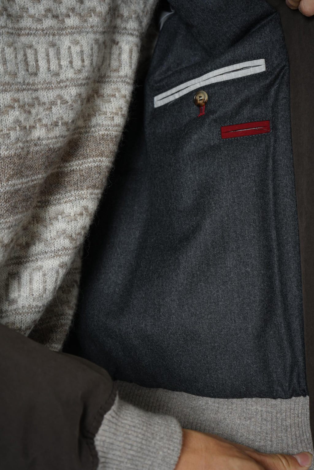 Brunello Cucinelli Cotton Bomber Green/Brown
