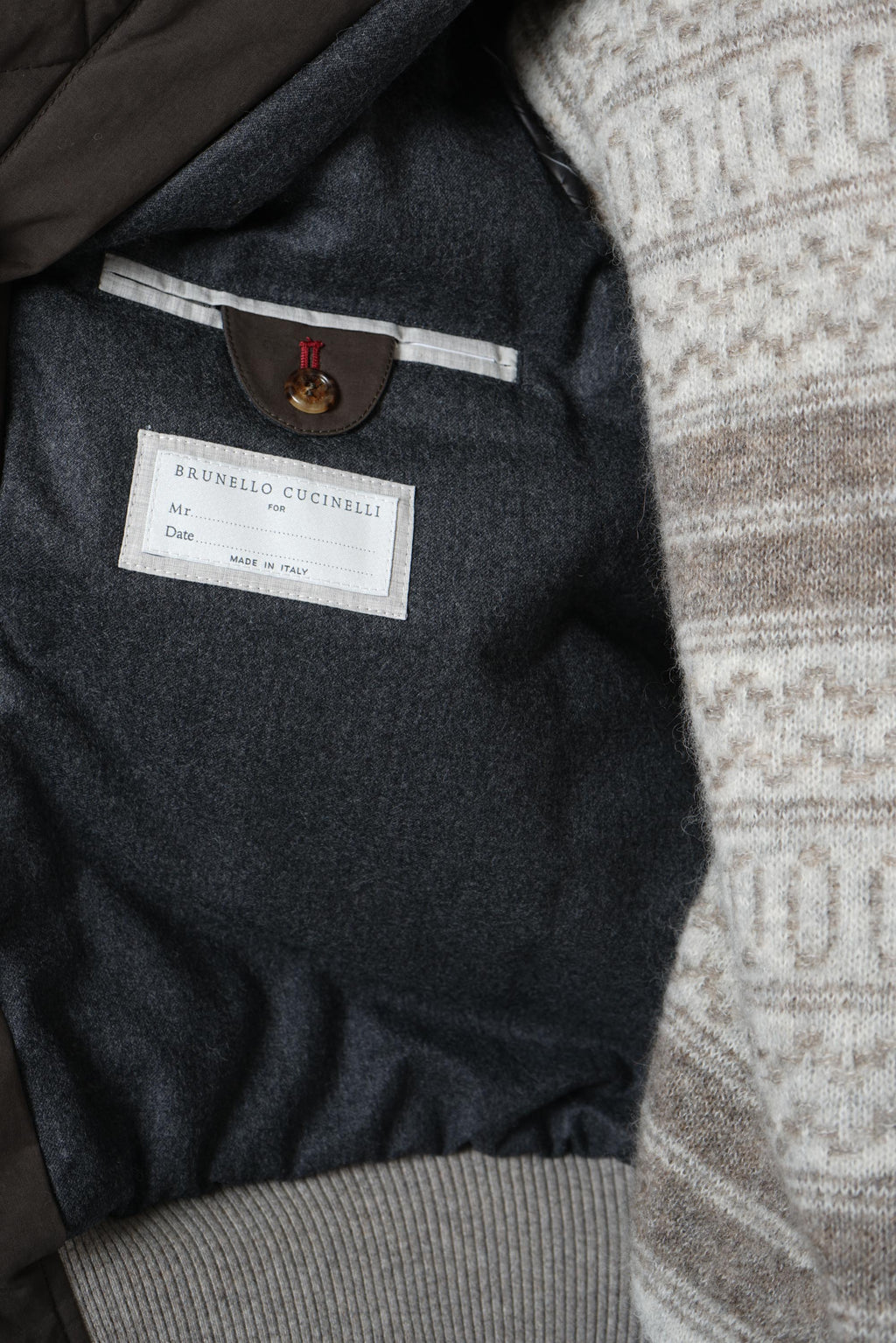 Brunello Cucinelli Cotton Bomber Green/Brown