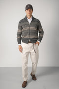 Brunello Cucinelli High-neck cardigan Zipper Grey/Taupe