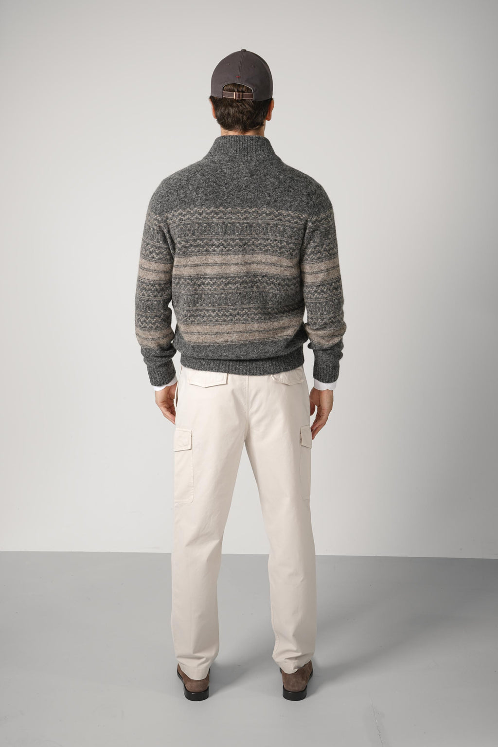 Brunello Cucinelli High-neck cardigan Zipper Grey/Taupe