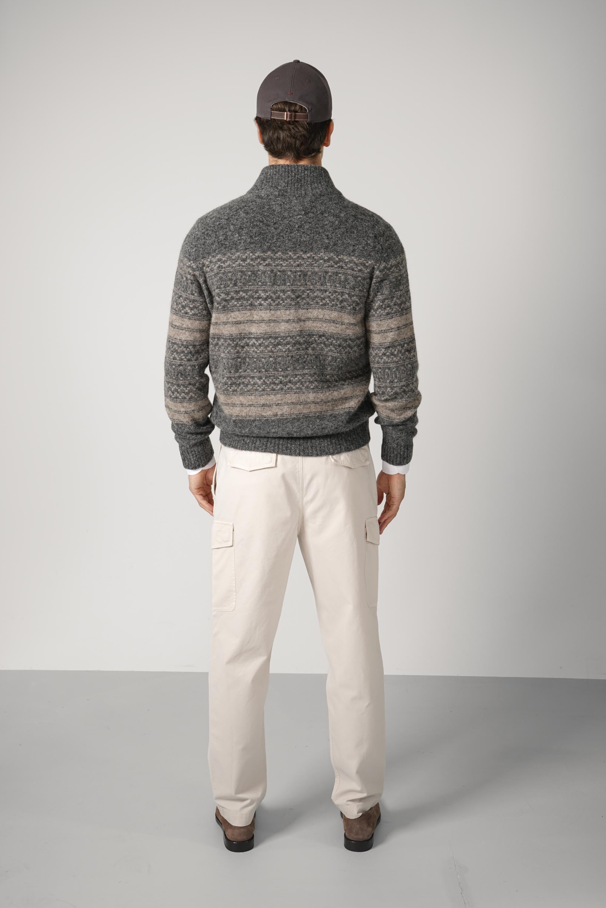 Brunello Cucinelli High-neck cardigan Zipper Grey/Taupe