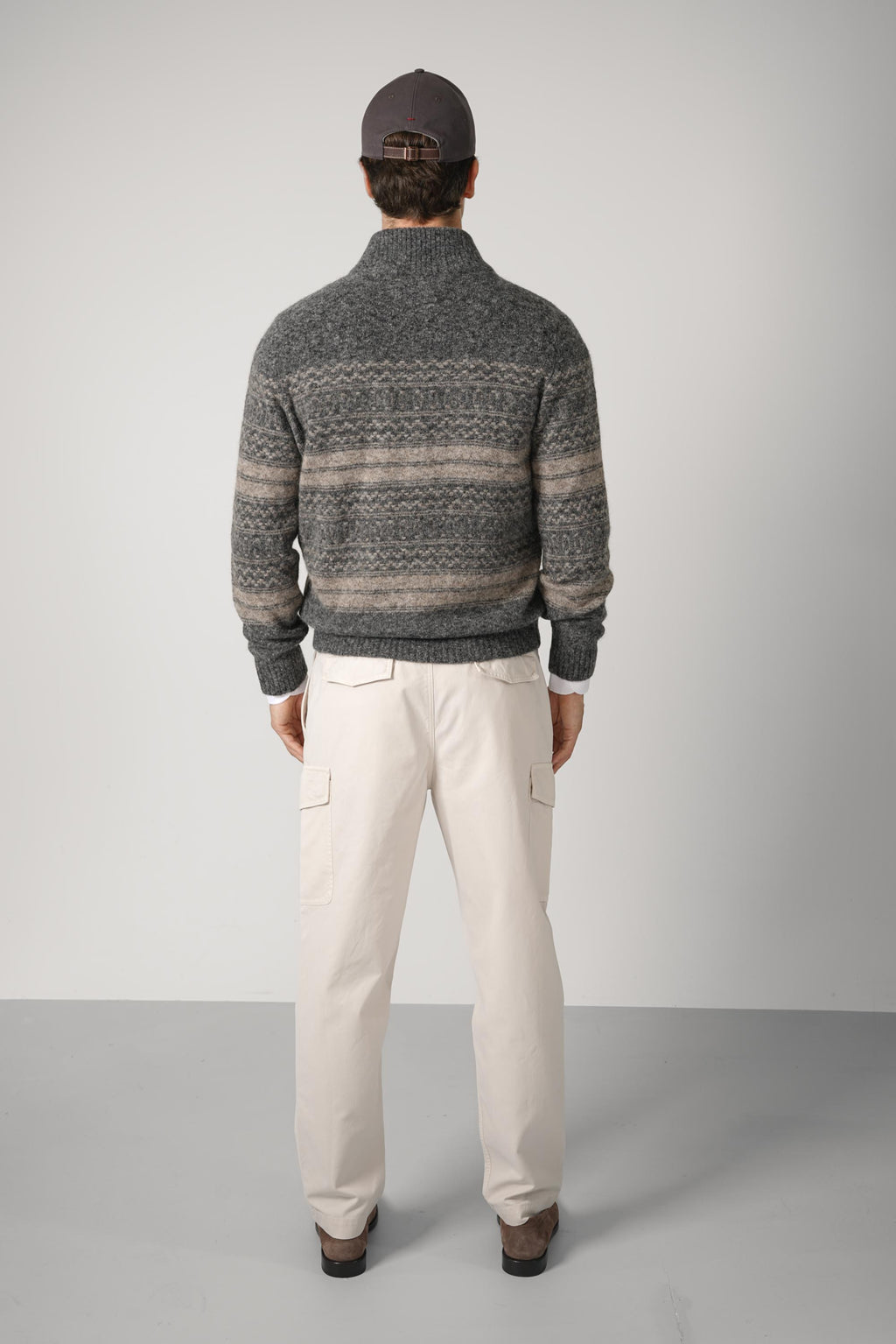 Brunello Cucinelli High-neck cardigan Zipper Grey/Taupe