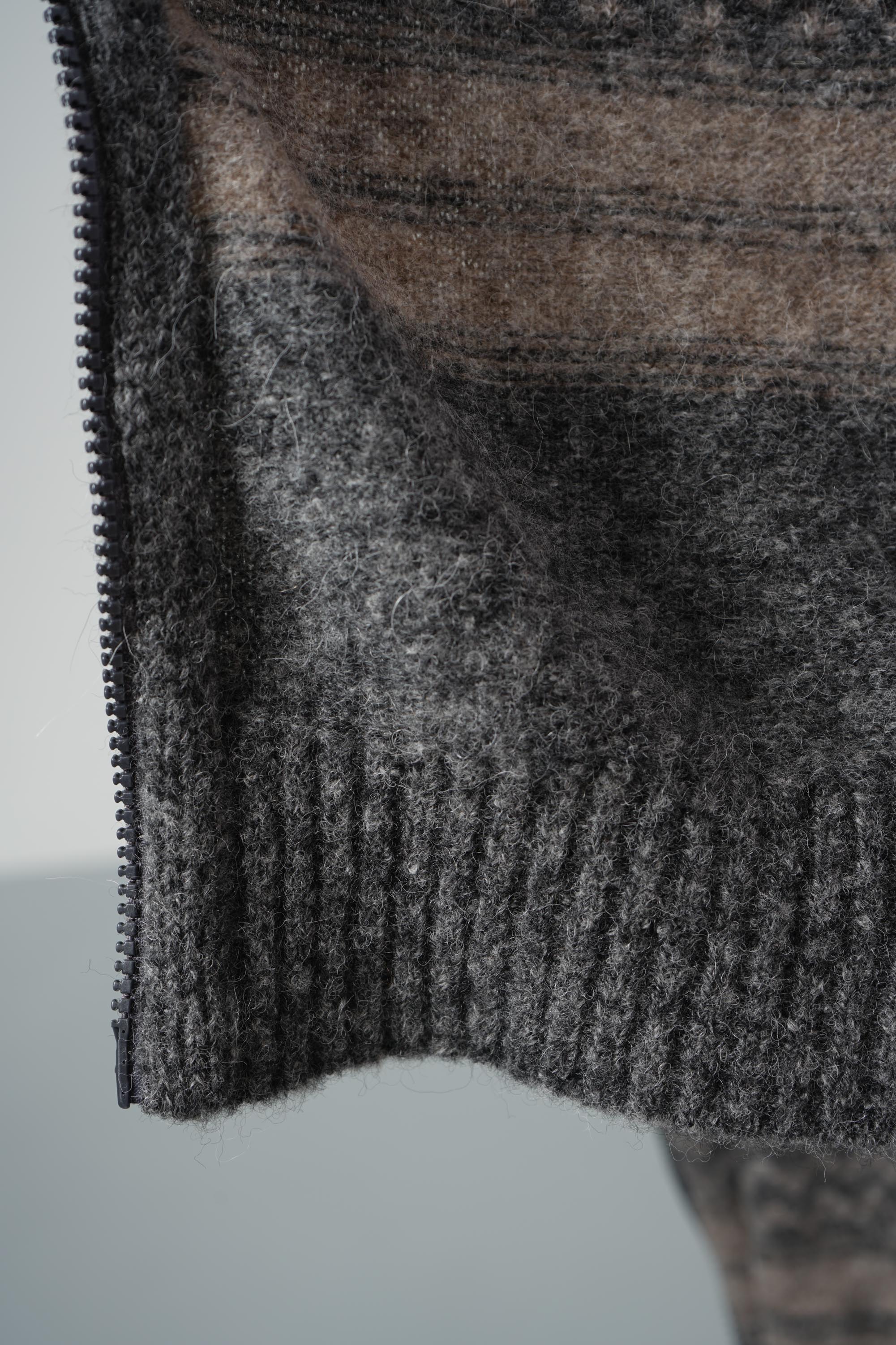 Brunello Cucinelli High-neck cardigan Zipper Grey/Taupe