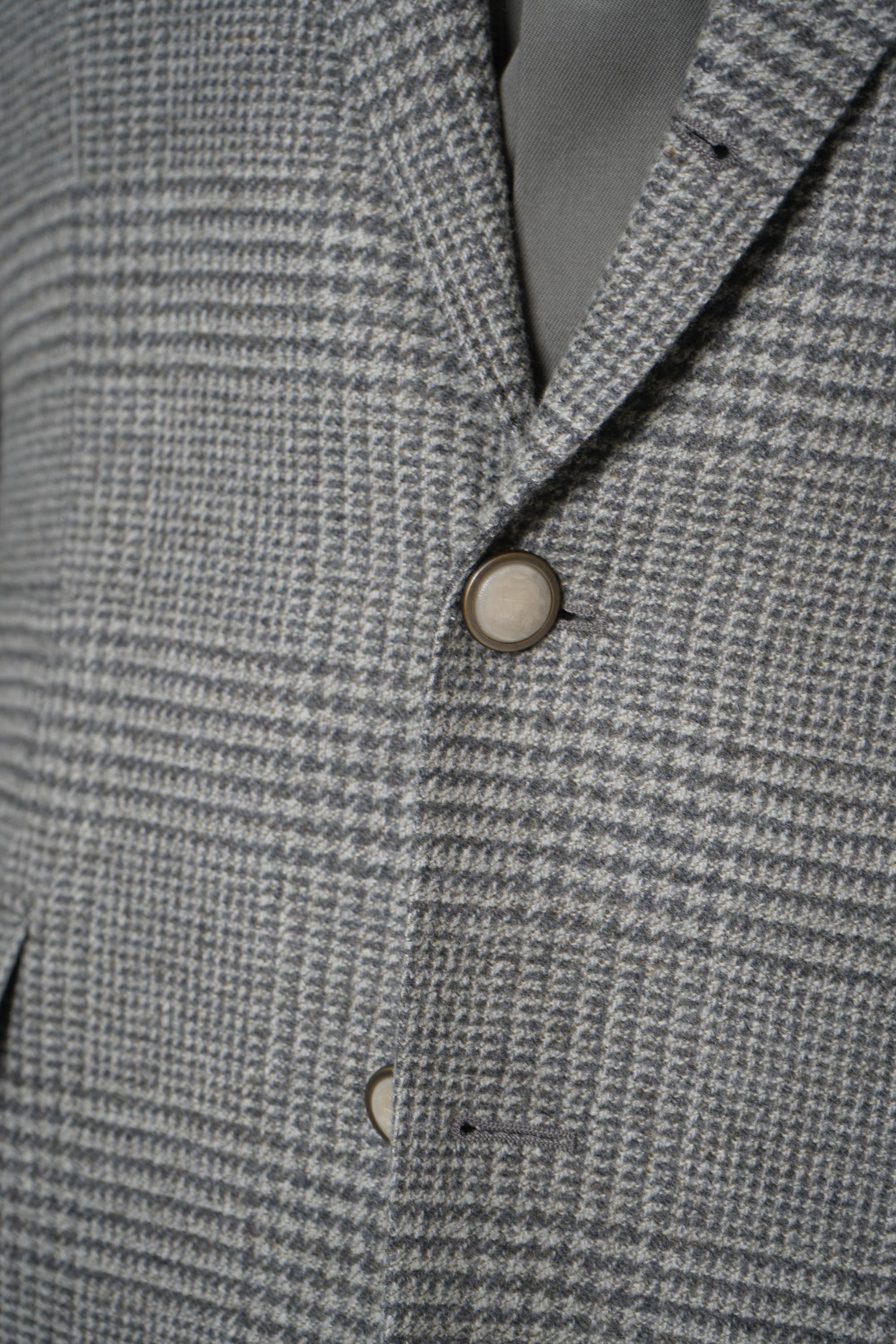 Brunello Cucinelli Prince of Wales Flannel Blazer Military