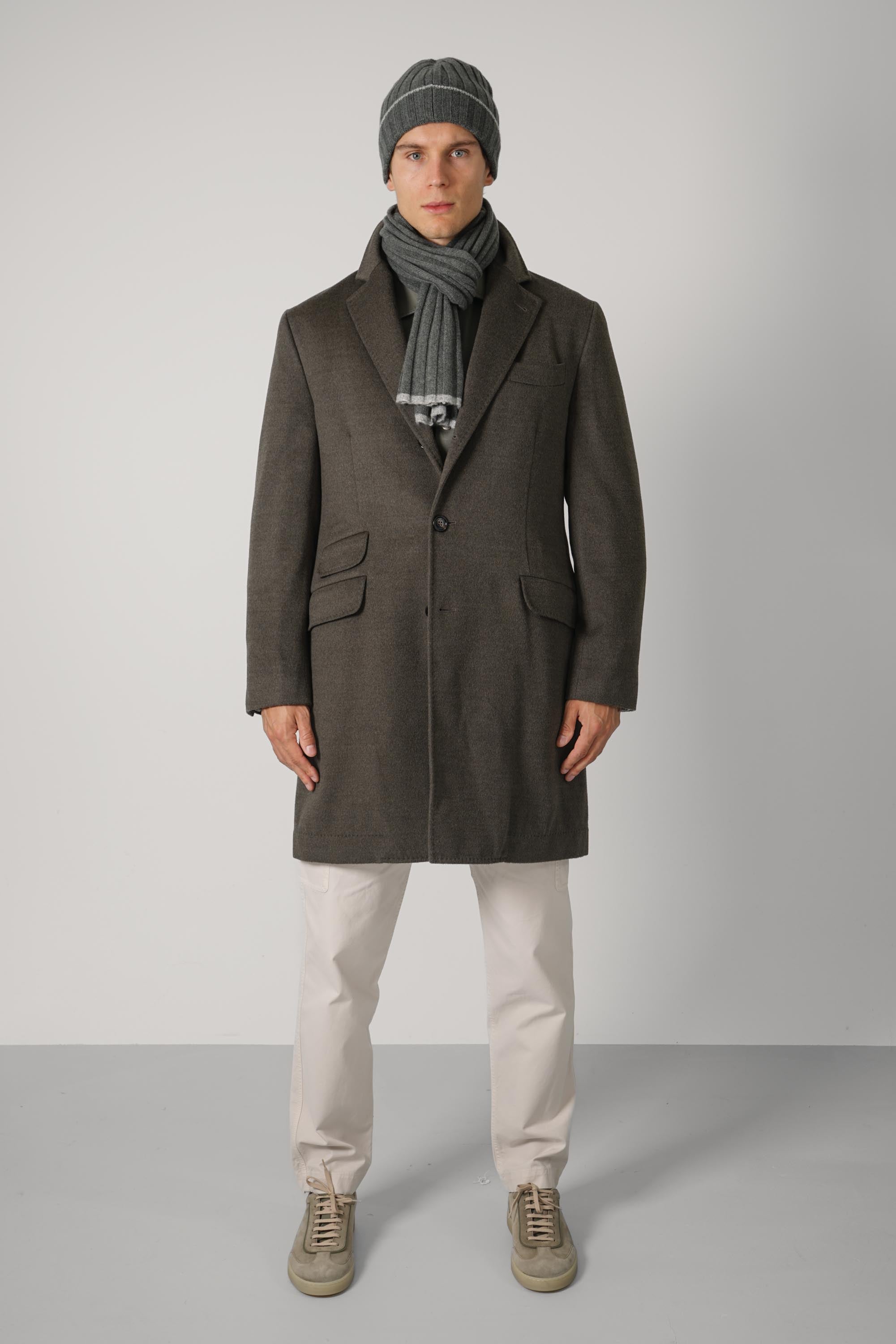 Brunello Cucinelli Lighweight Wool Fabric Overcoat Green