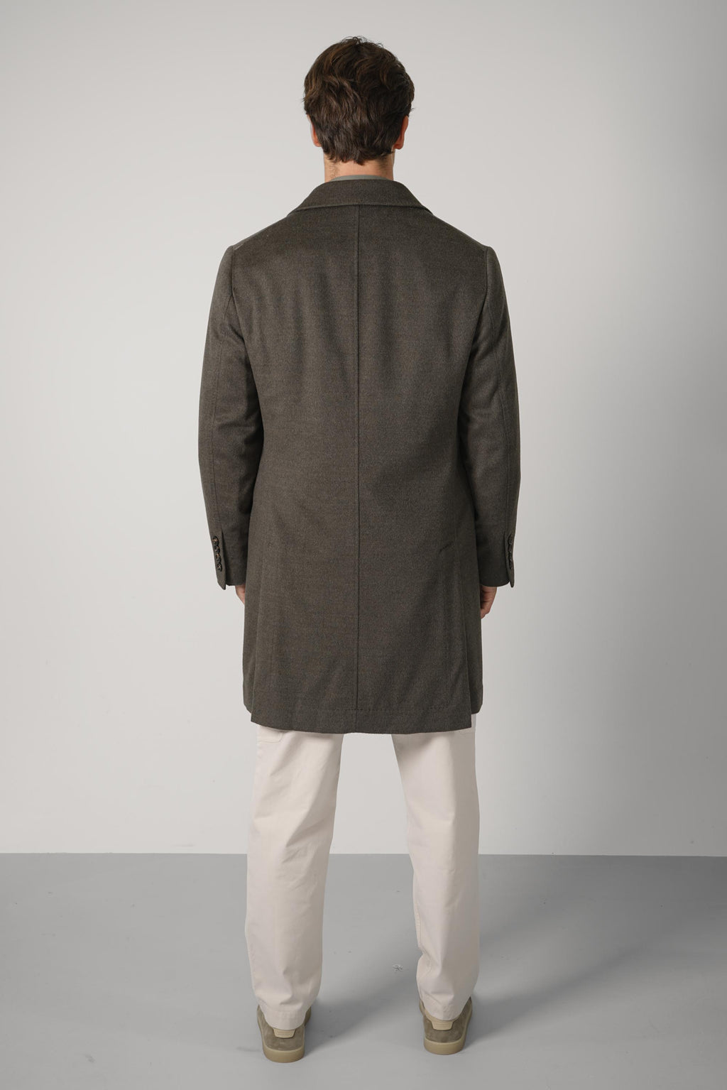 Brunello Cucinelli Lighweight Wool Fabric Overcoat Green