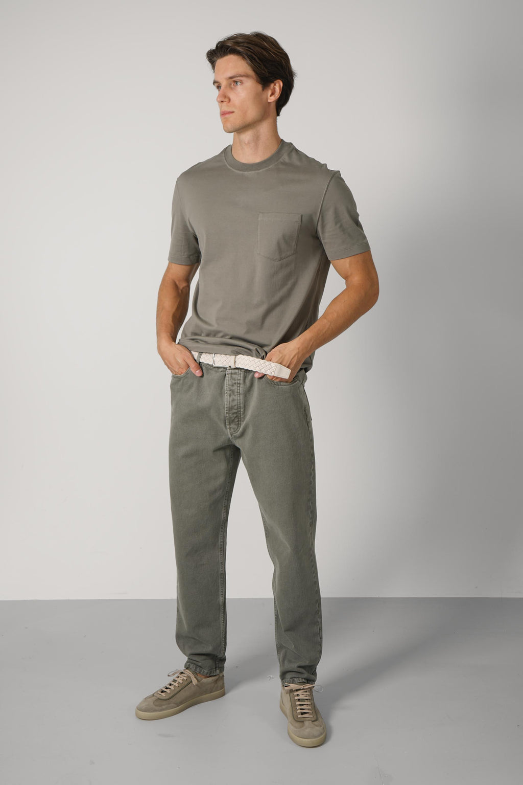 Brunello Cucinelli Iconic Fit Five-pocket Trousers Green