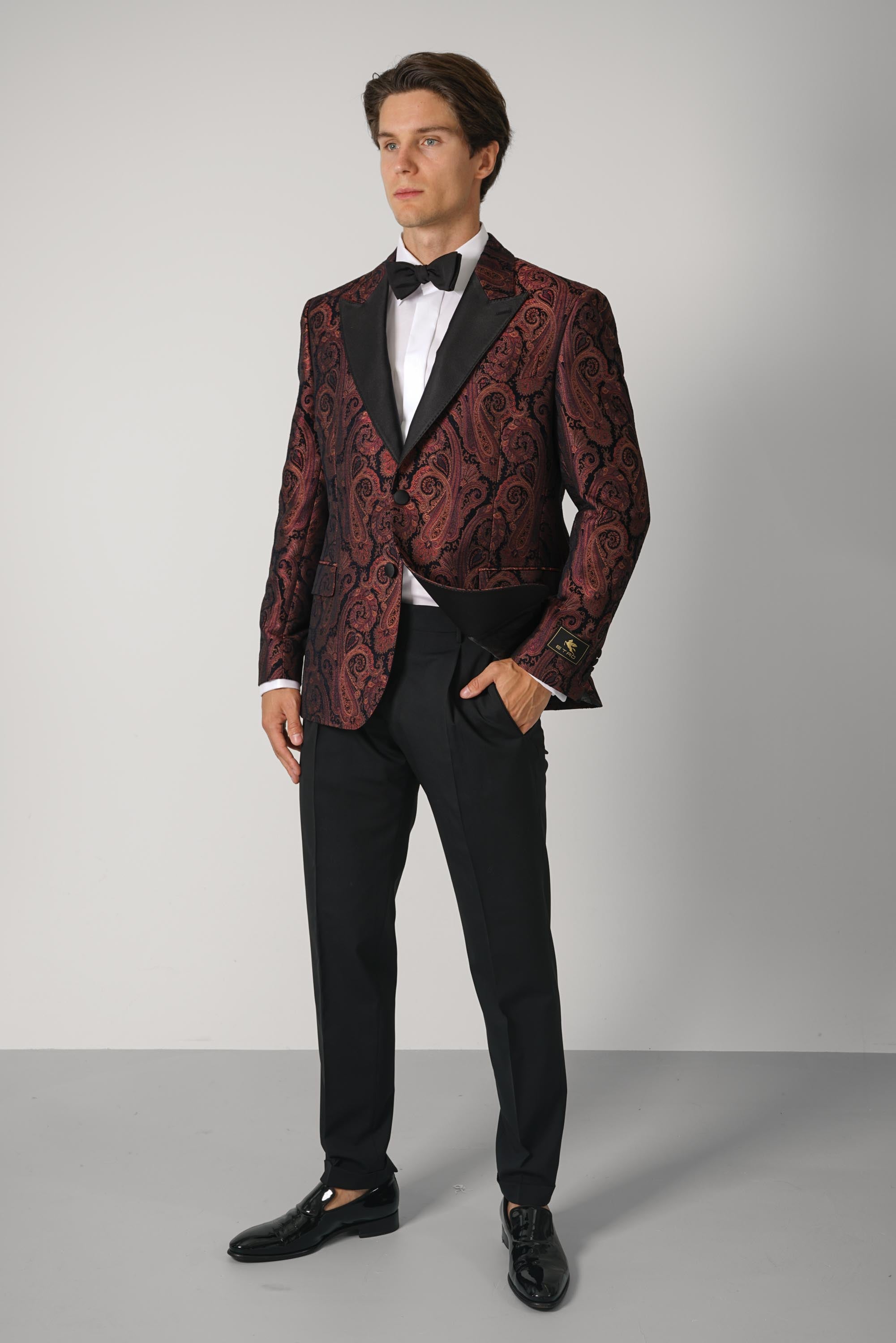Etro Milano Peak Lapel Jacket – Burgundy