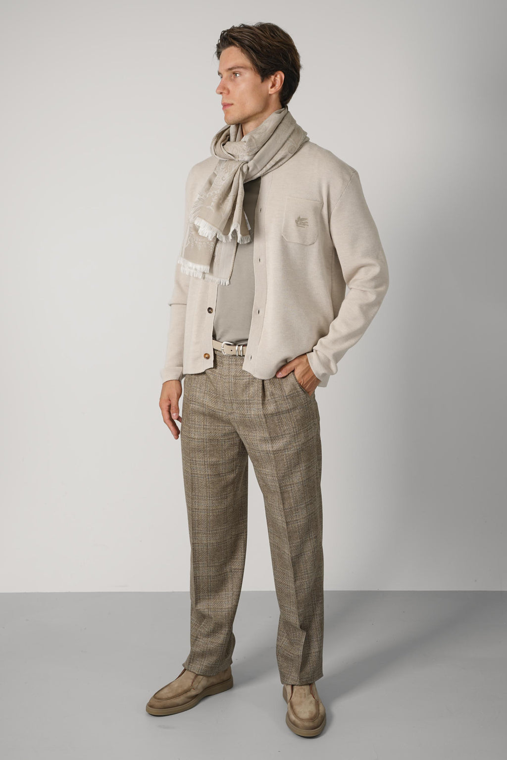 Etro Roma Single Pleat Trouser – Beige