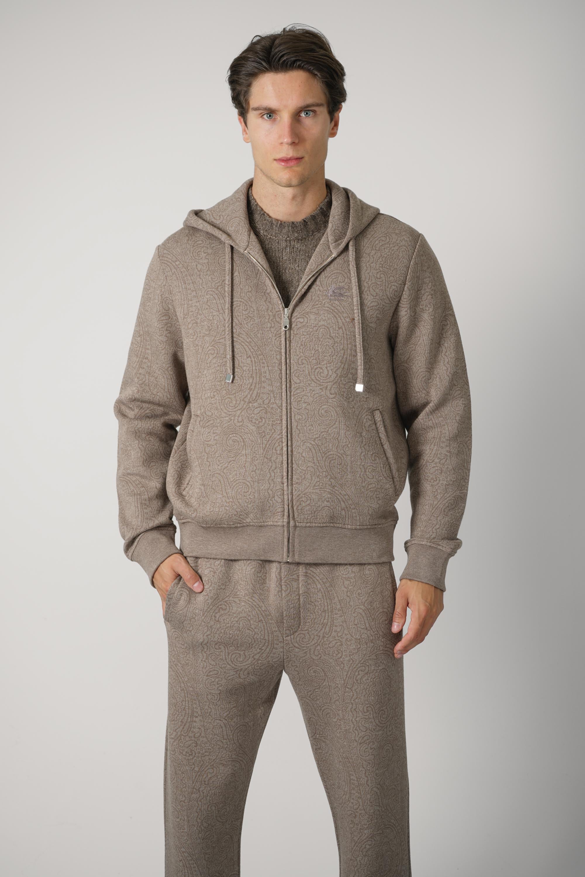 Etro Zipped Hoodie Welt PKT – Beige
