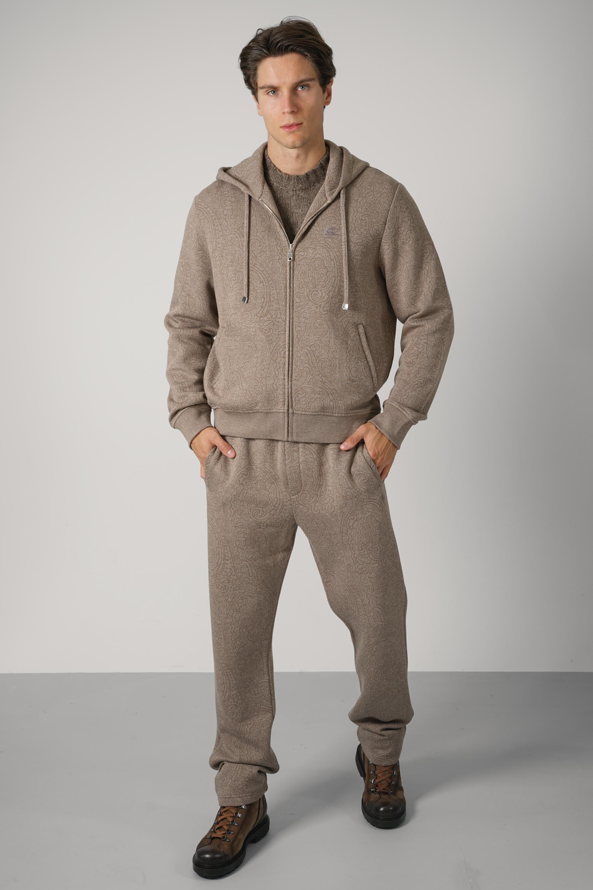 Etro Zipped Hoodie Welt PKT – Beige