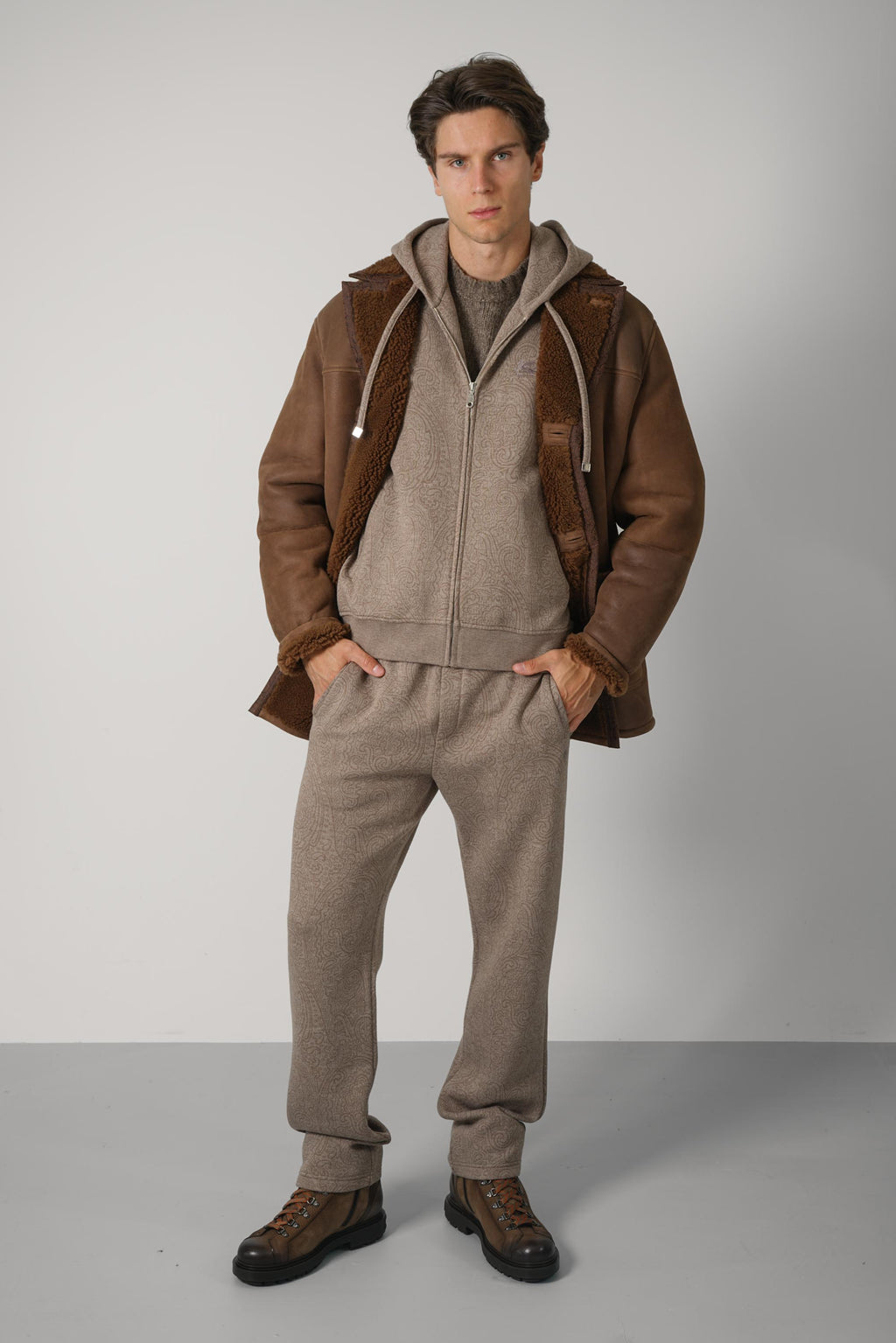 Etro Mid Length Shearling Coat – Brown