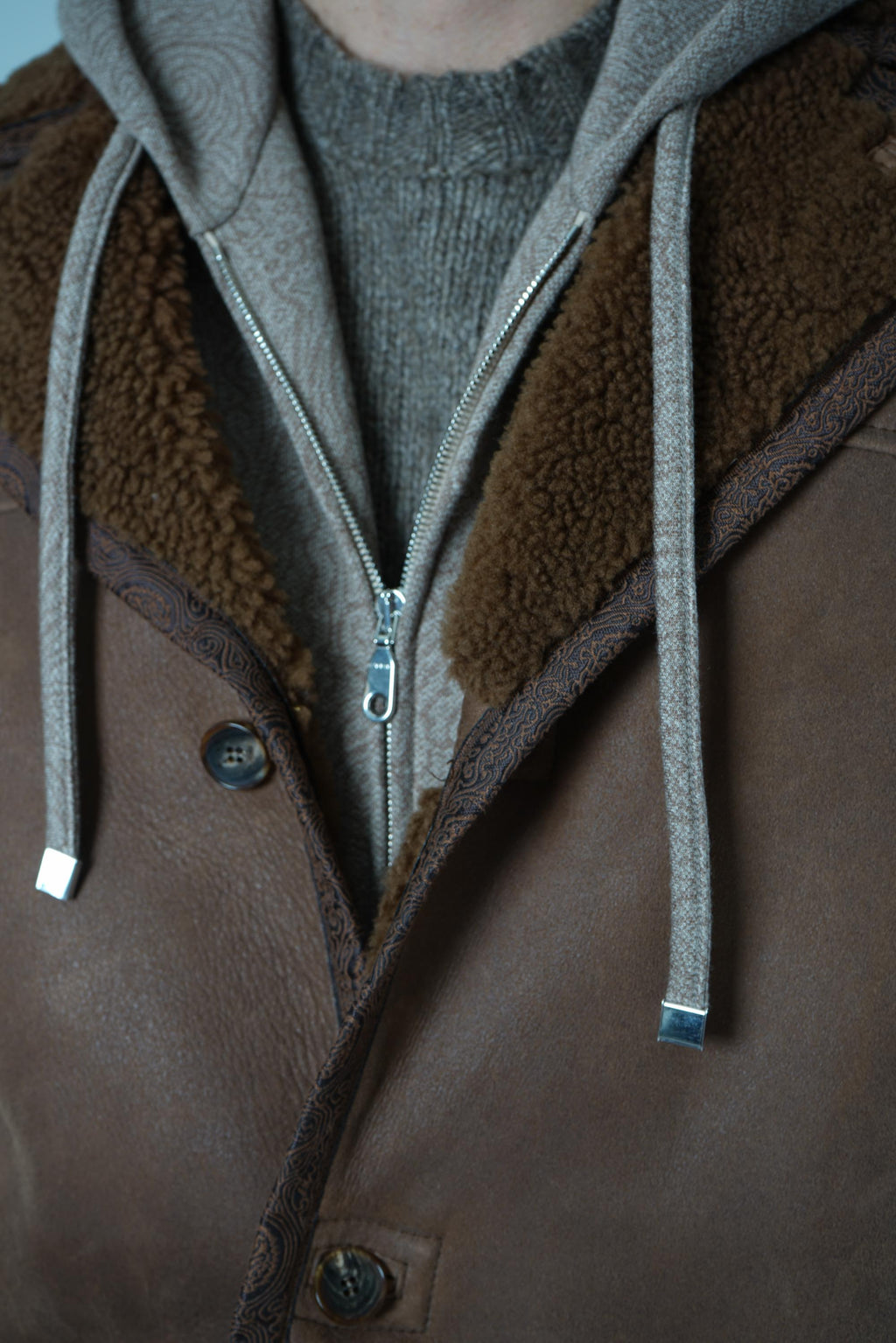 Etro Mid Length Shearling Coat – Brown