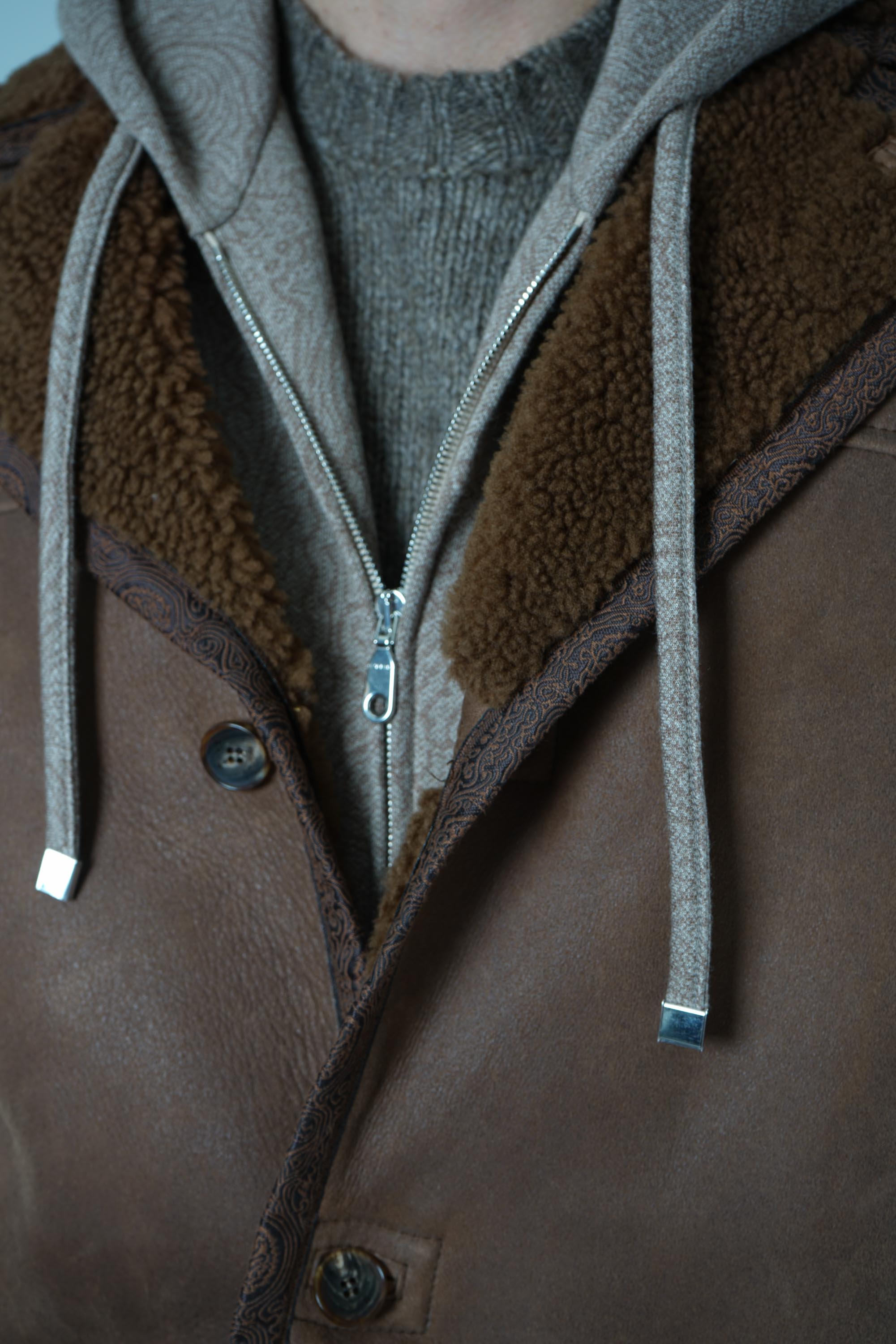 Etro Mid Length Shearling Coat – Brown