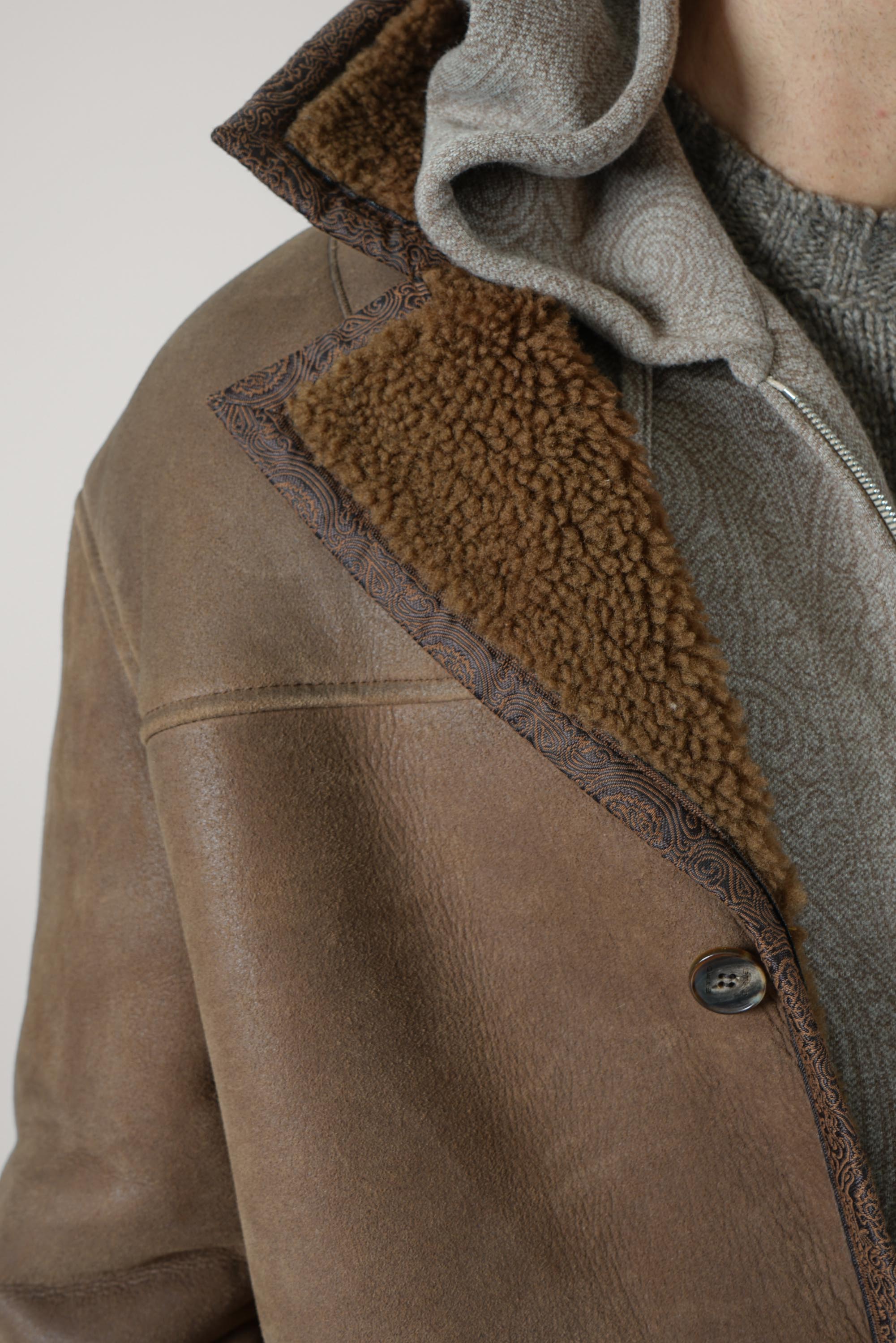 Etro Mid Length Shearling Coat – Brown