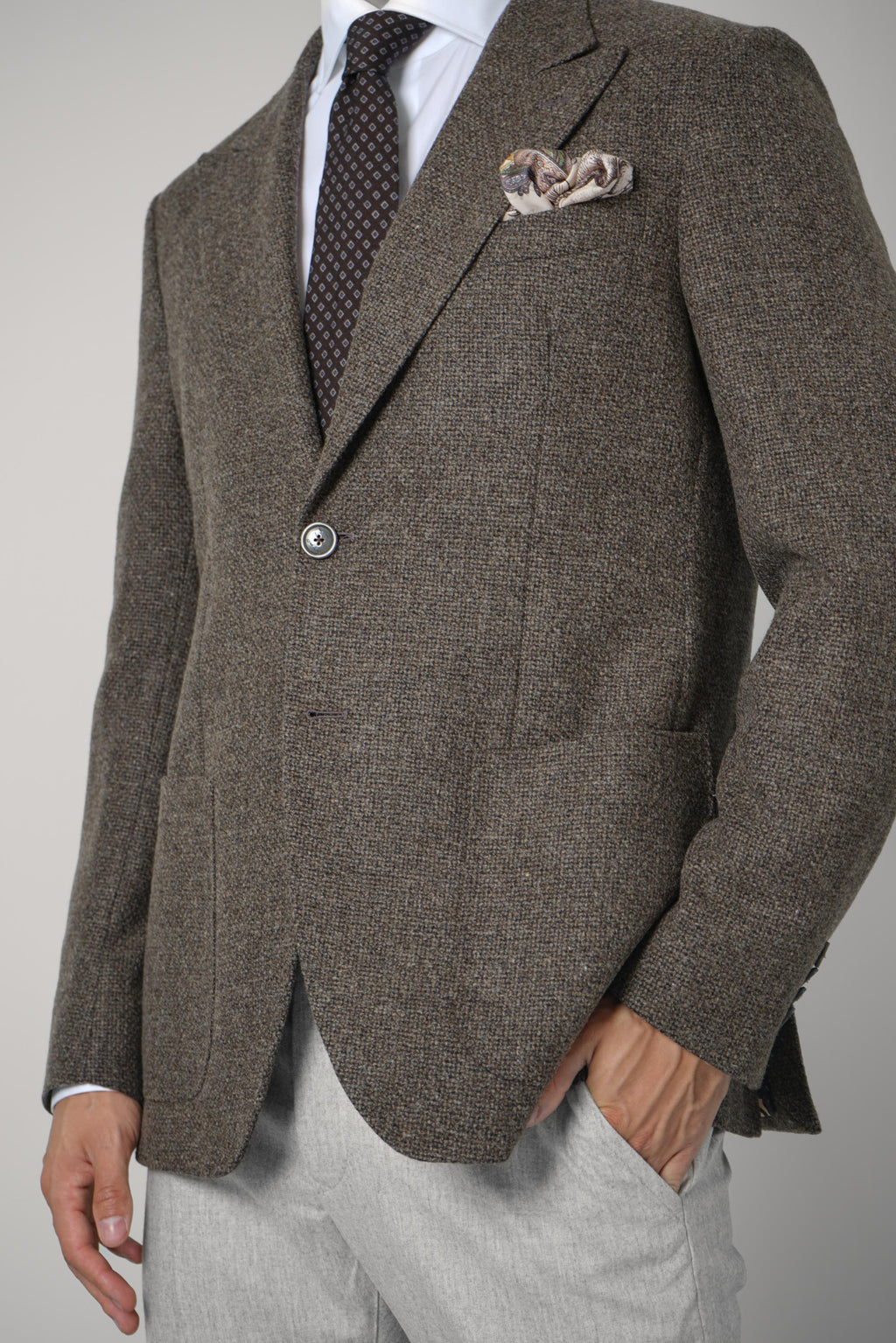 Etro Roma Peak Lapel Sport Jacket – Brown
