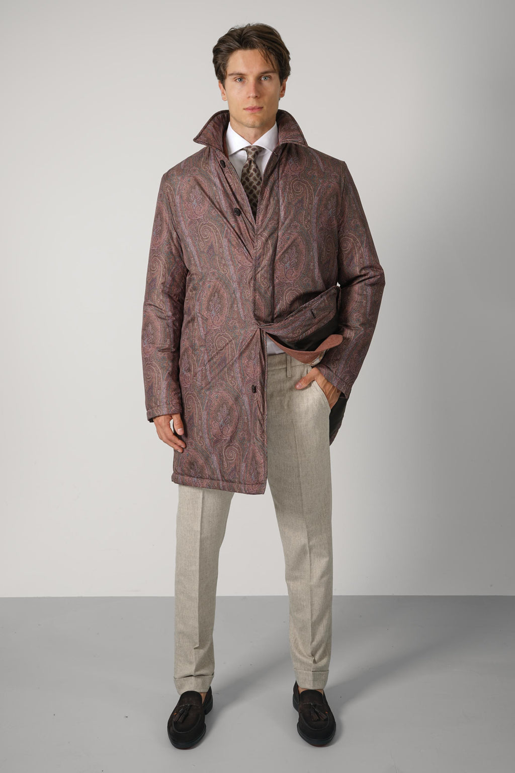 Light Padded Raincoat – Burgundy