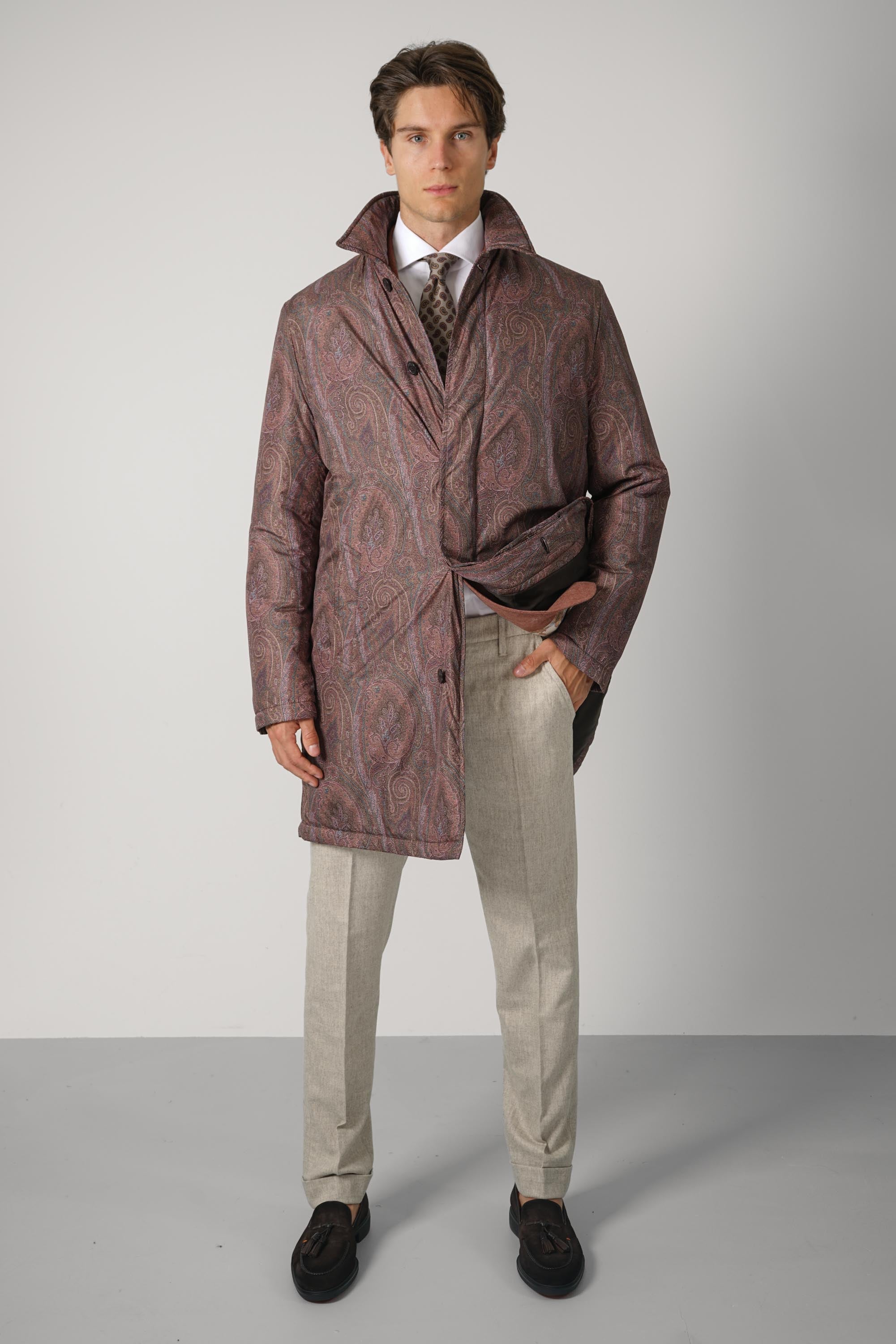 Light Padded Raincoat – Burgundy