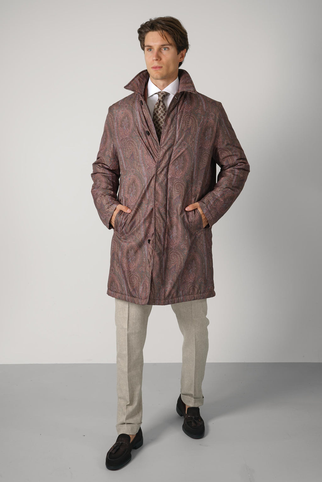 Light Padded Raincoat – Burgundy