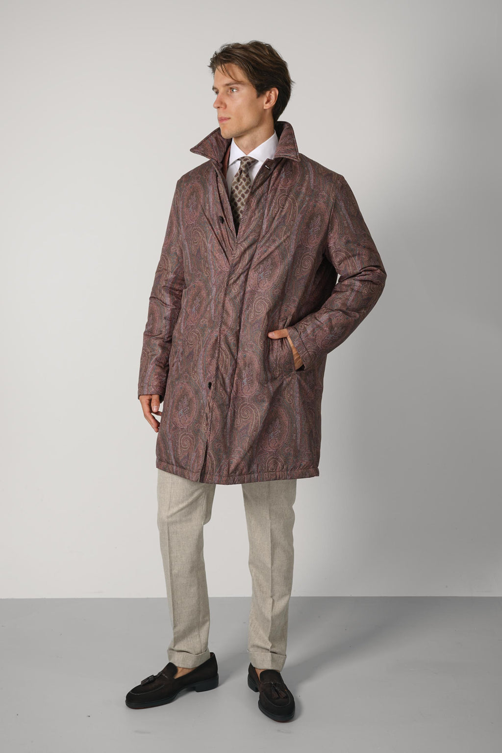 Light Padded Raincoat – Burgundy