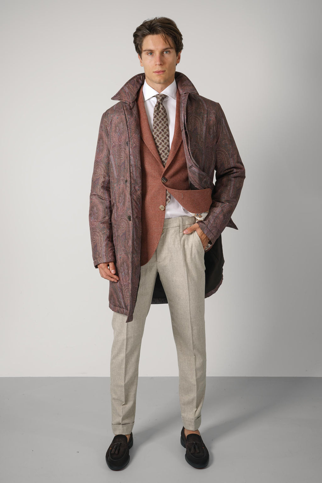 Light Padded Raincoat – Burgundy