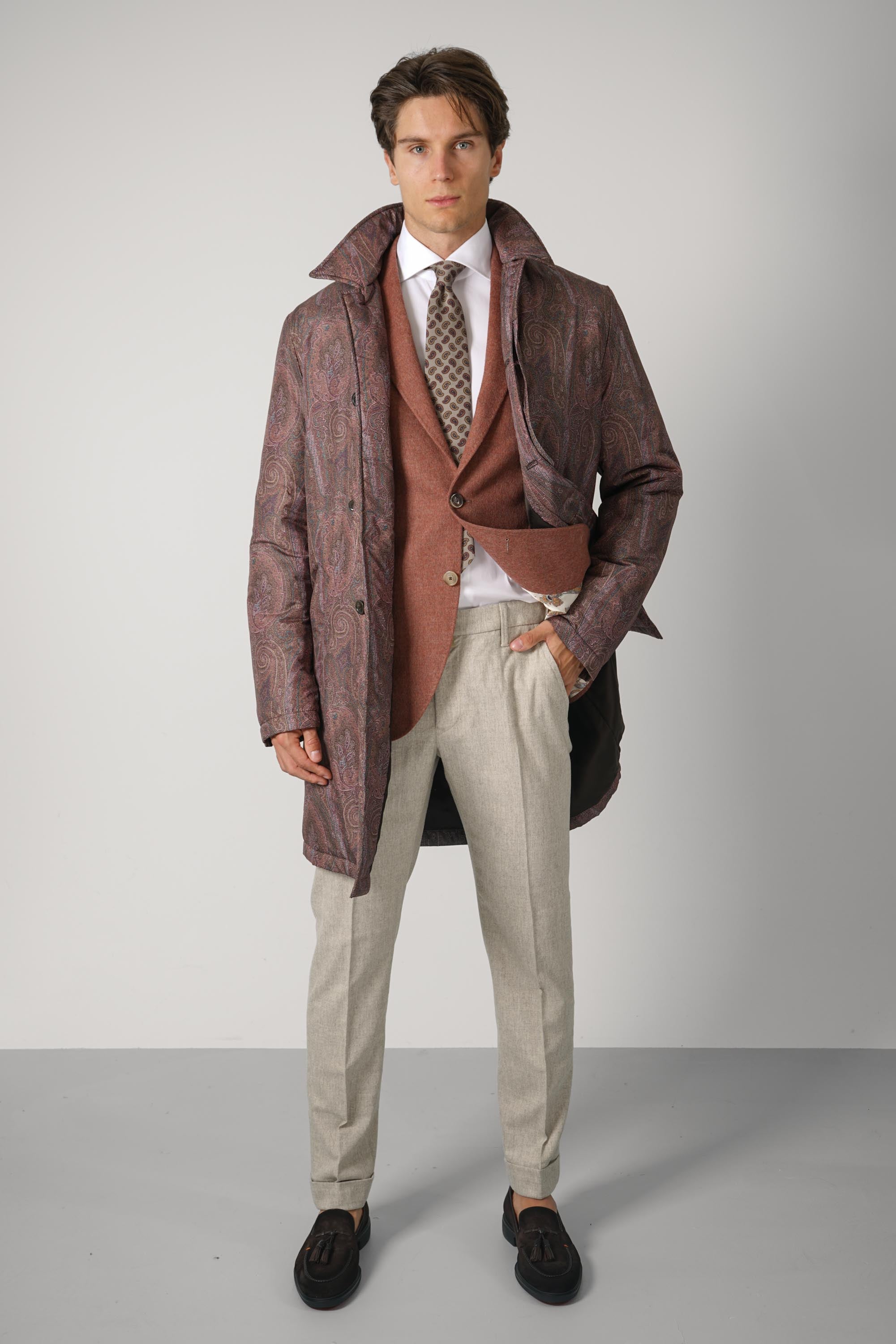 Light Padded Raincoat – Burgundy