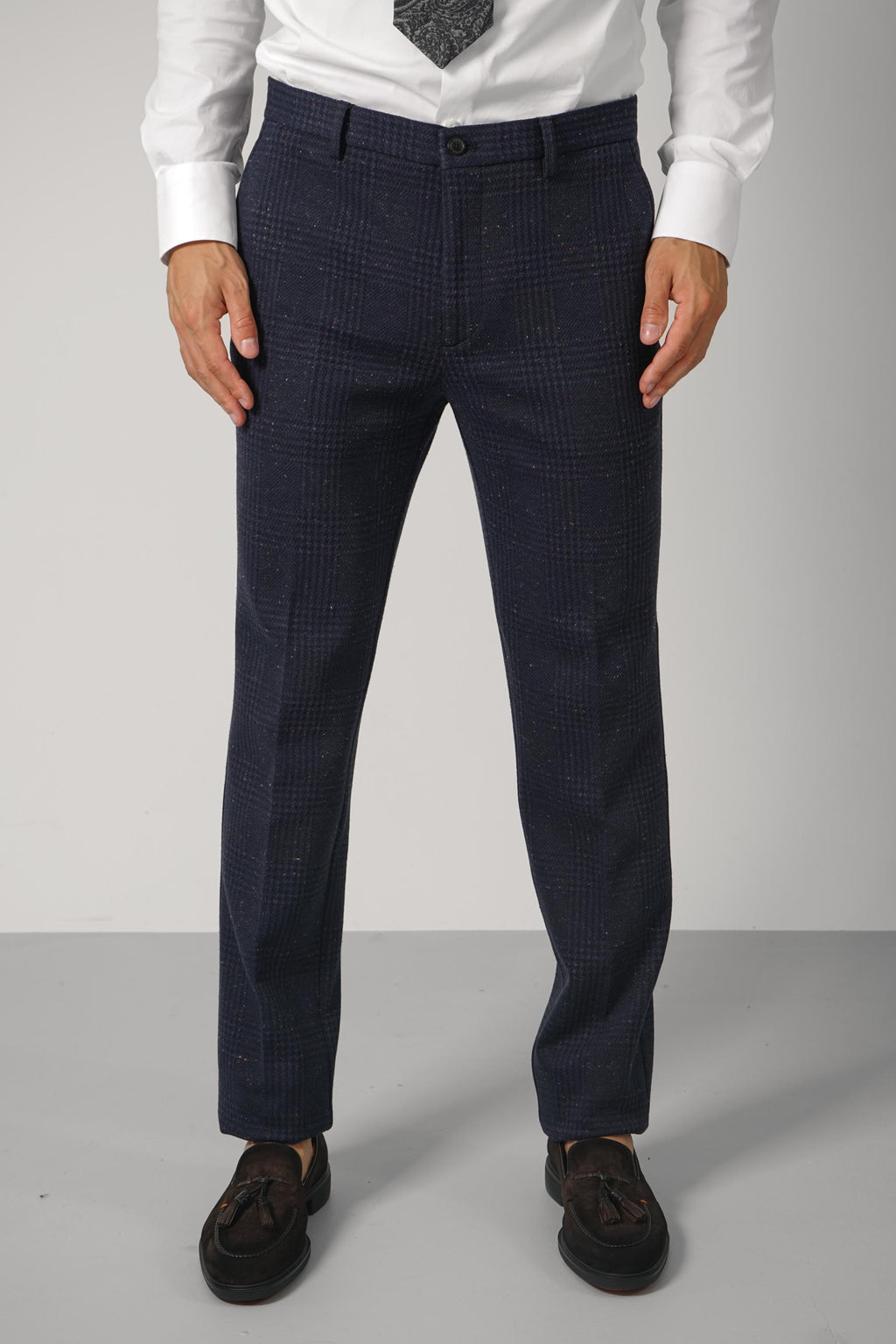 Etro Roma Flat Front Trouser – Navy