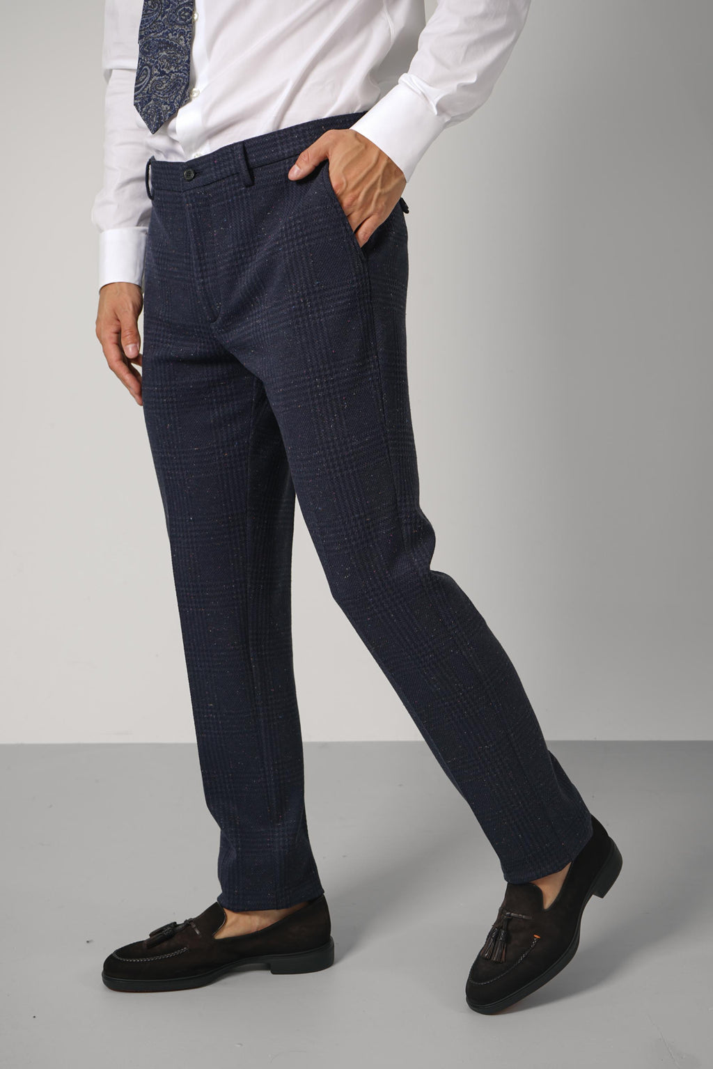 Etro Roma Flat Front Trouser – Navy