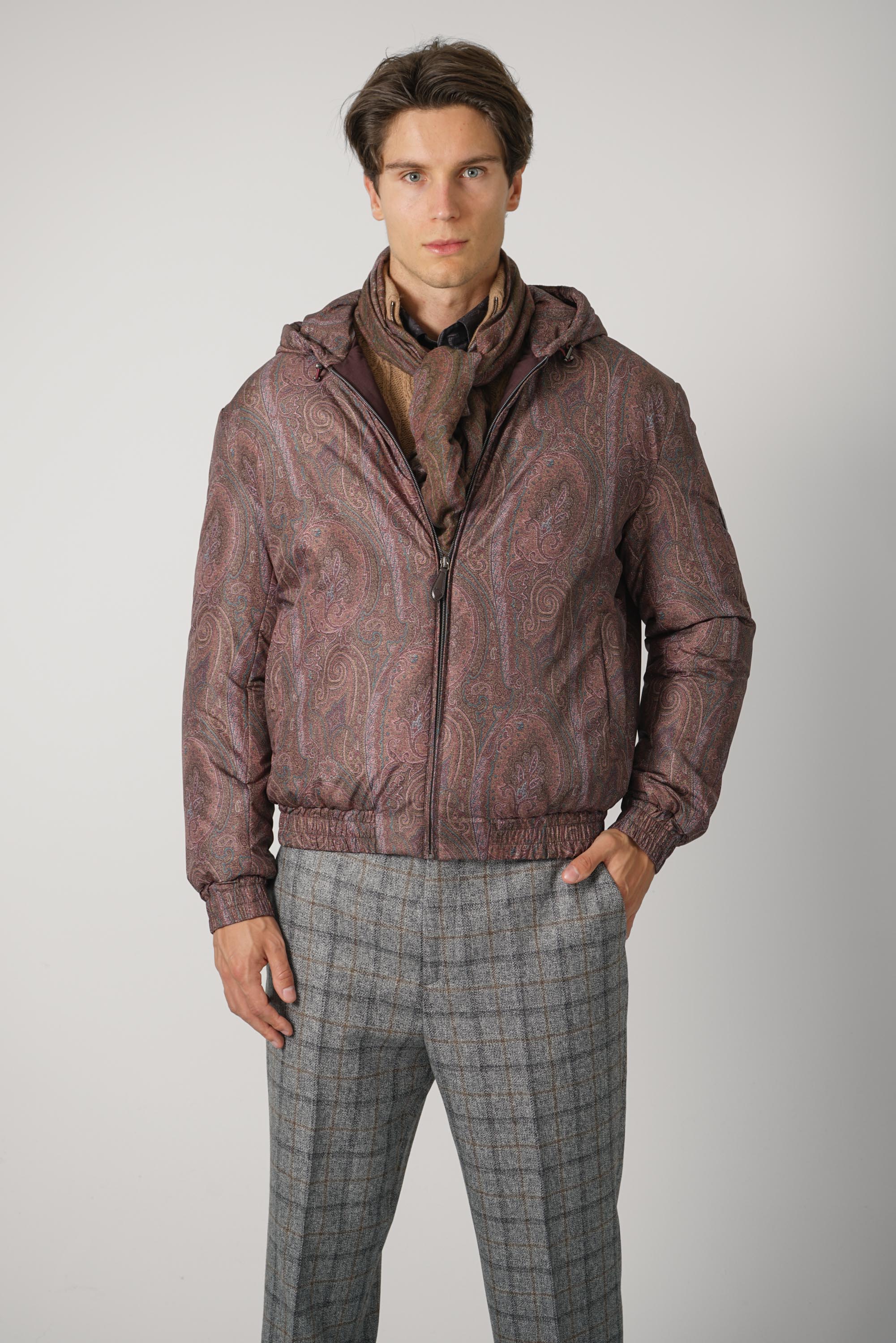 Etro Hooded Padded Bomber – Burgundy
