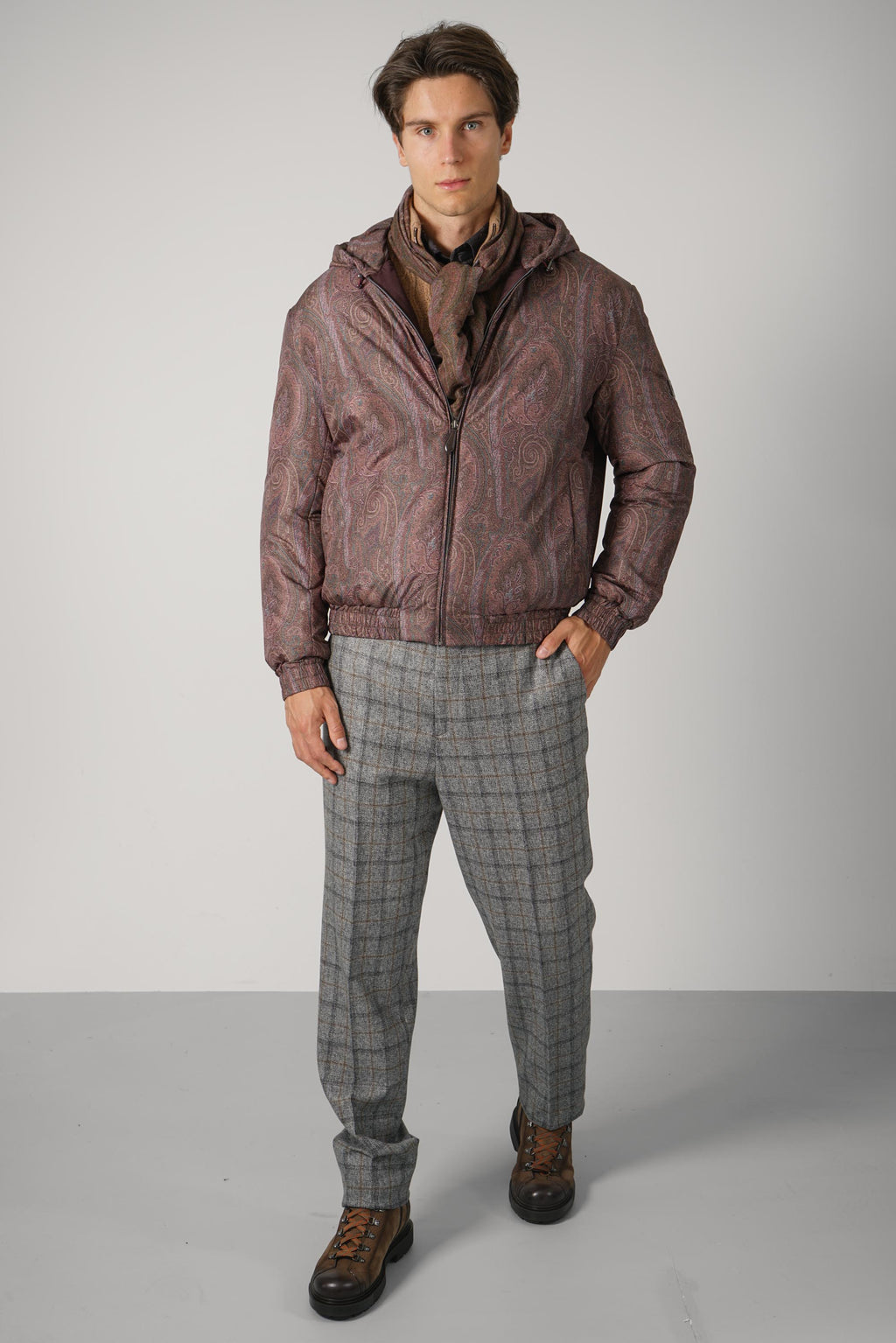 Etro Hooded Padded Bomber – Burgundy