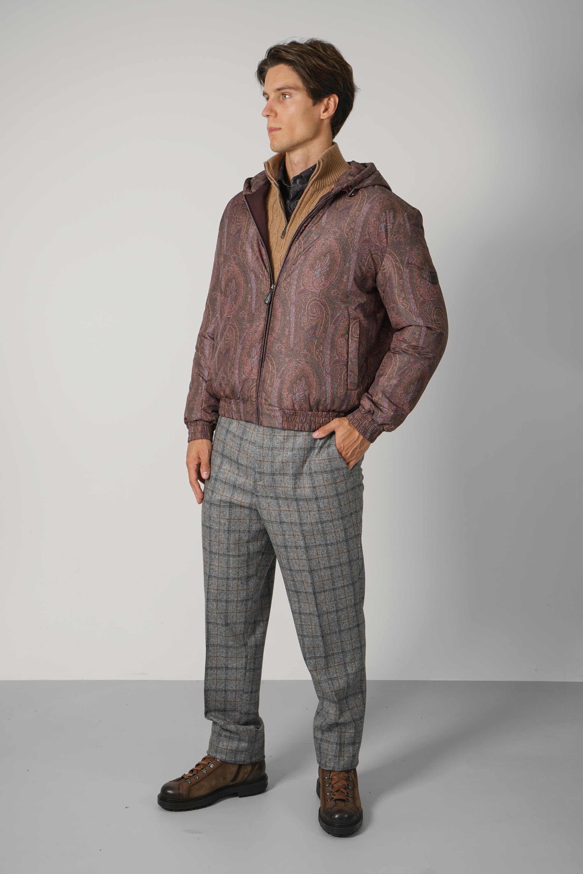 Etro Hooded Padded Bomber – Burgundy