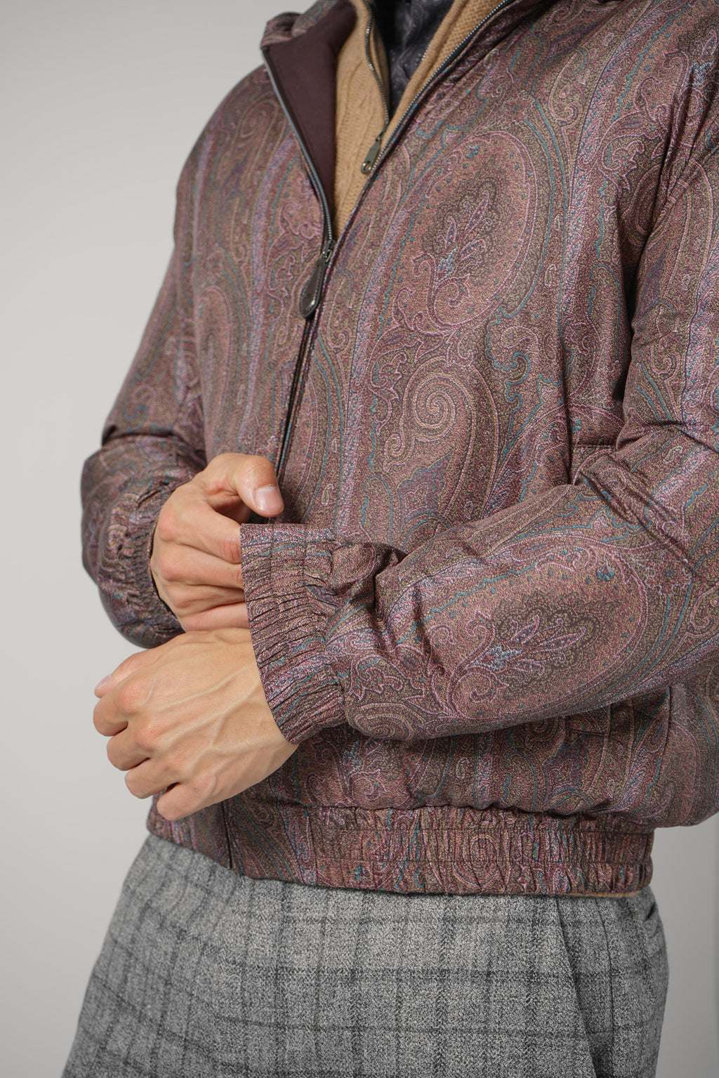 Etro Hooded Padded Bomber – Burgundy