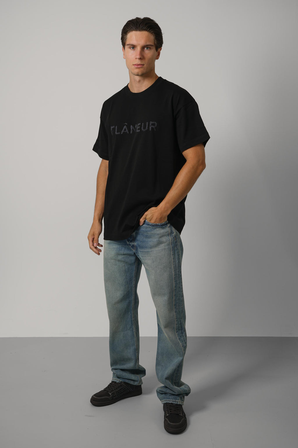 Stitched Logo T-Shirt – Black