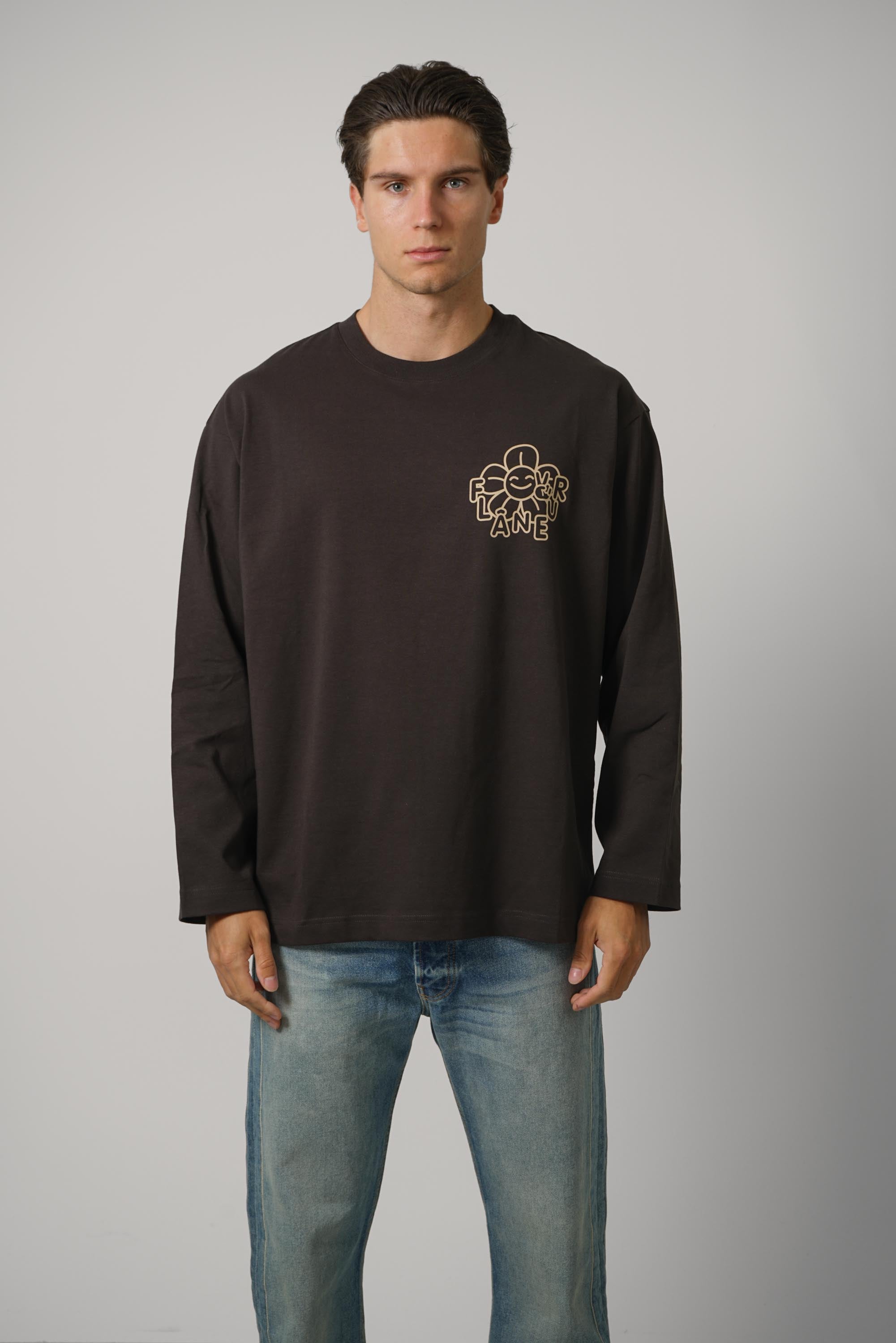 Happy Flower Long Sleeve – Brown